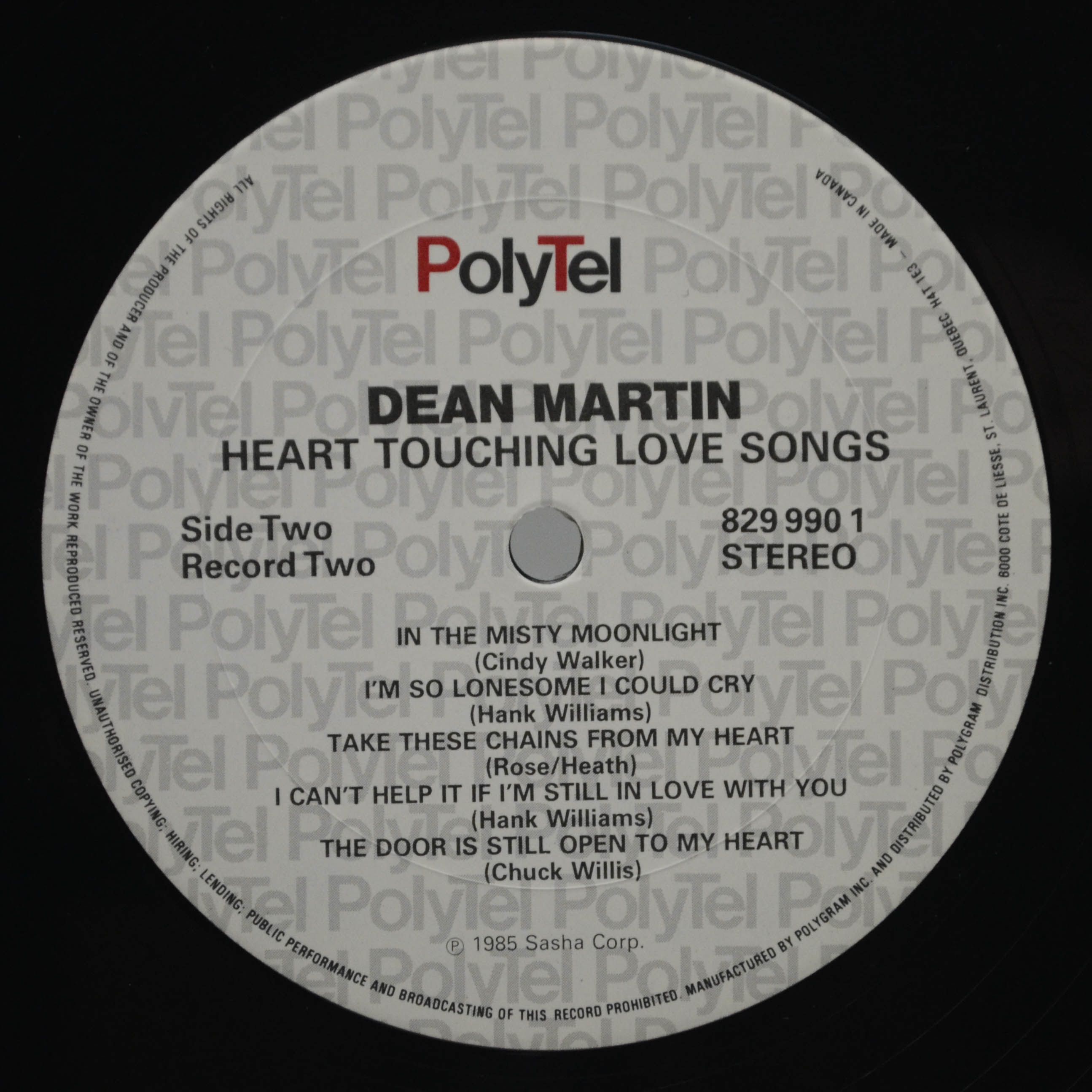 Dean Martin — Heart-Touching Treasury (2LP), 1986