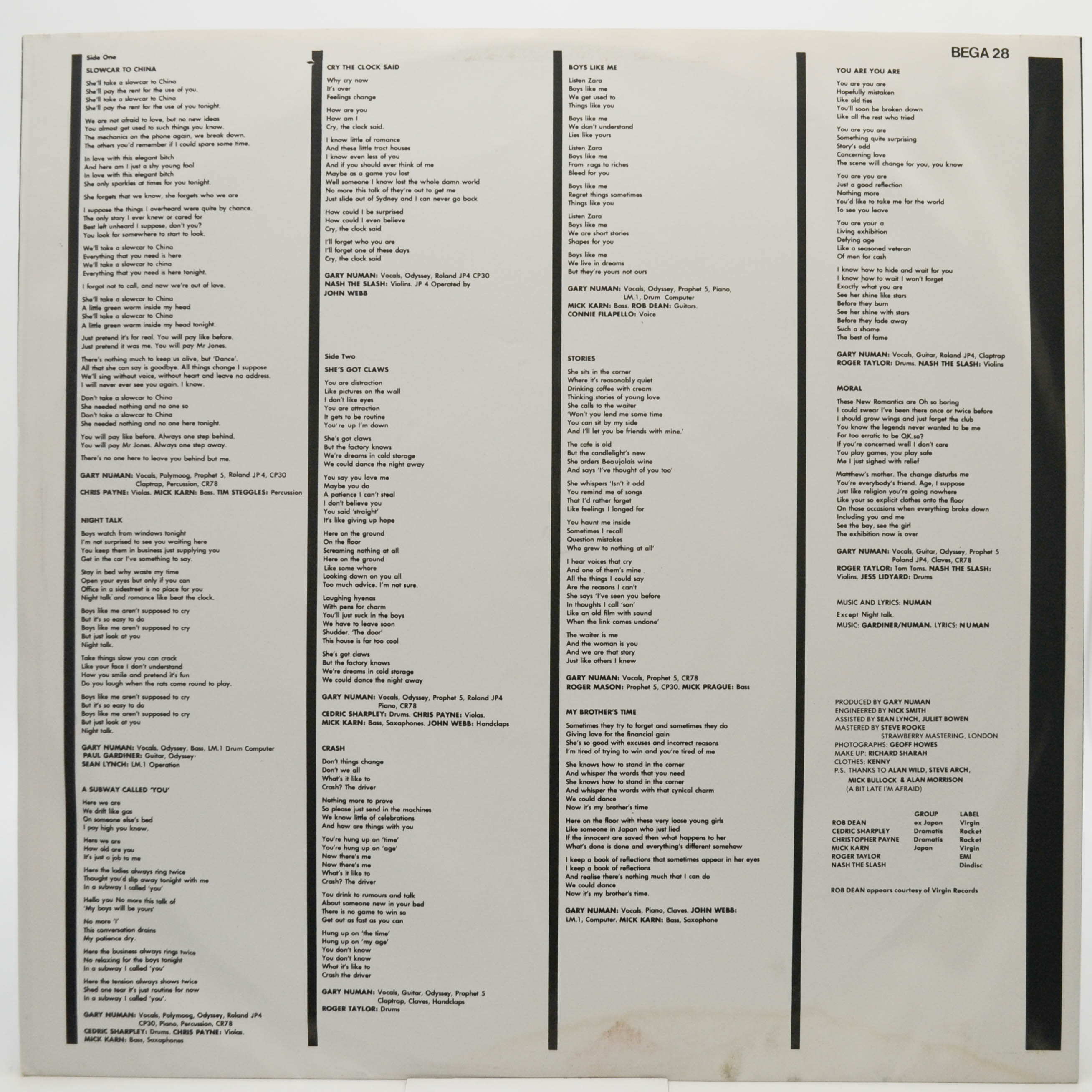 Gary Numan — Dance (1-st, UK, poster), 1981