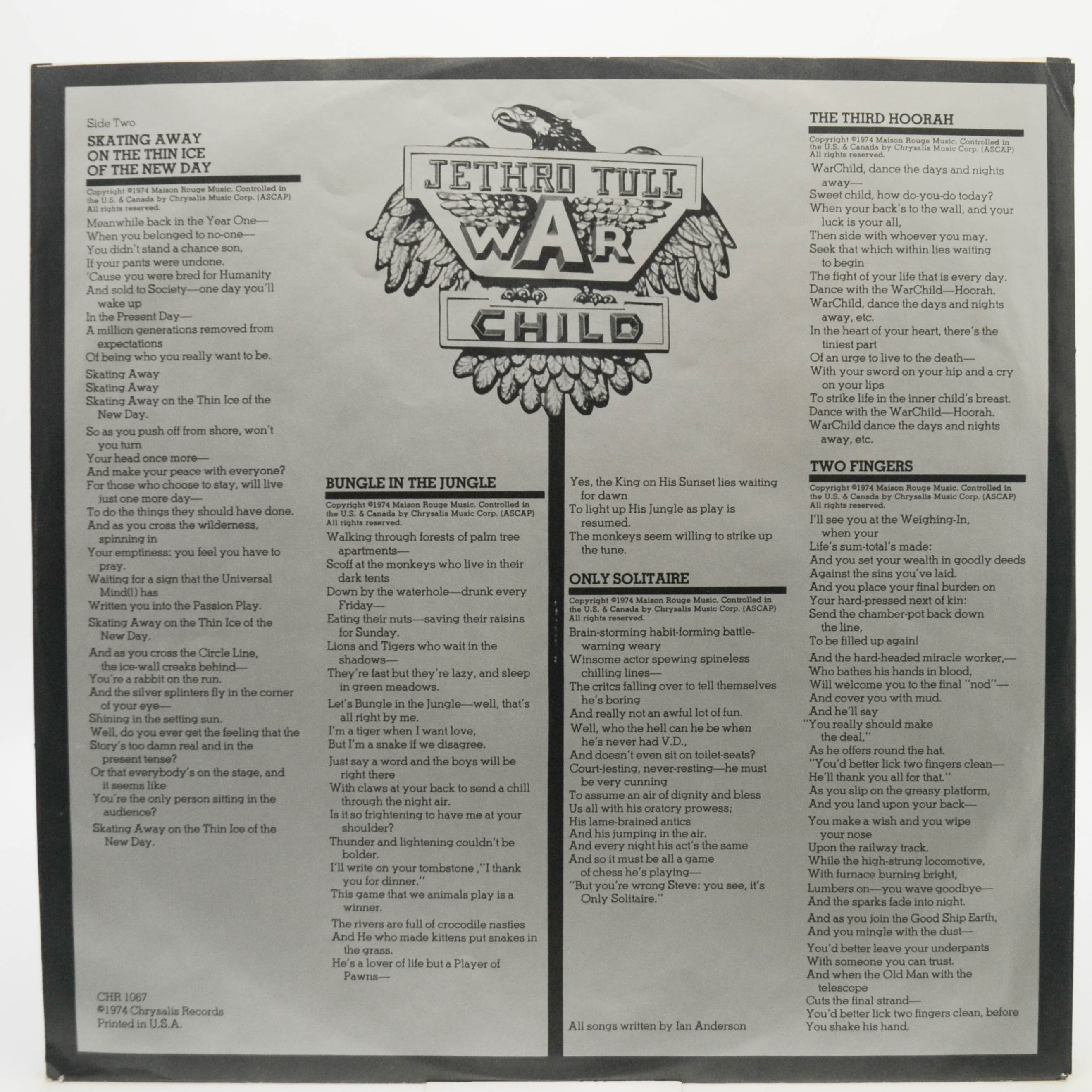 Jethro Tull — War Child (USA), 1974