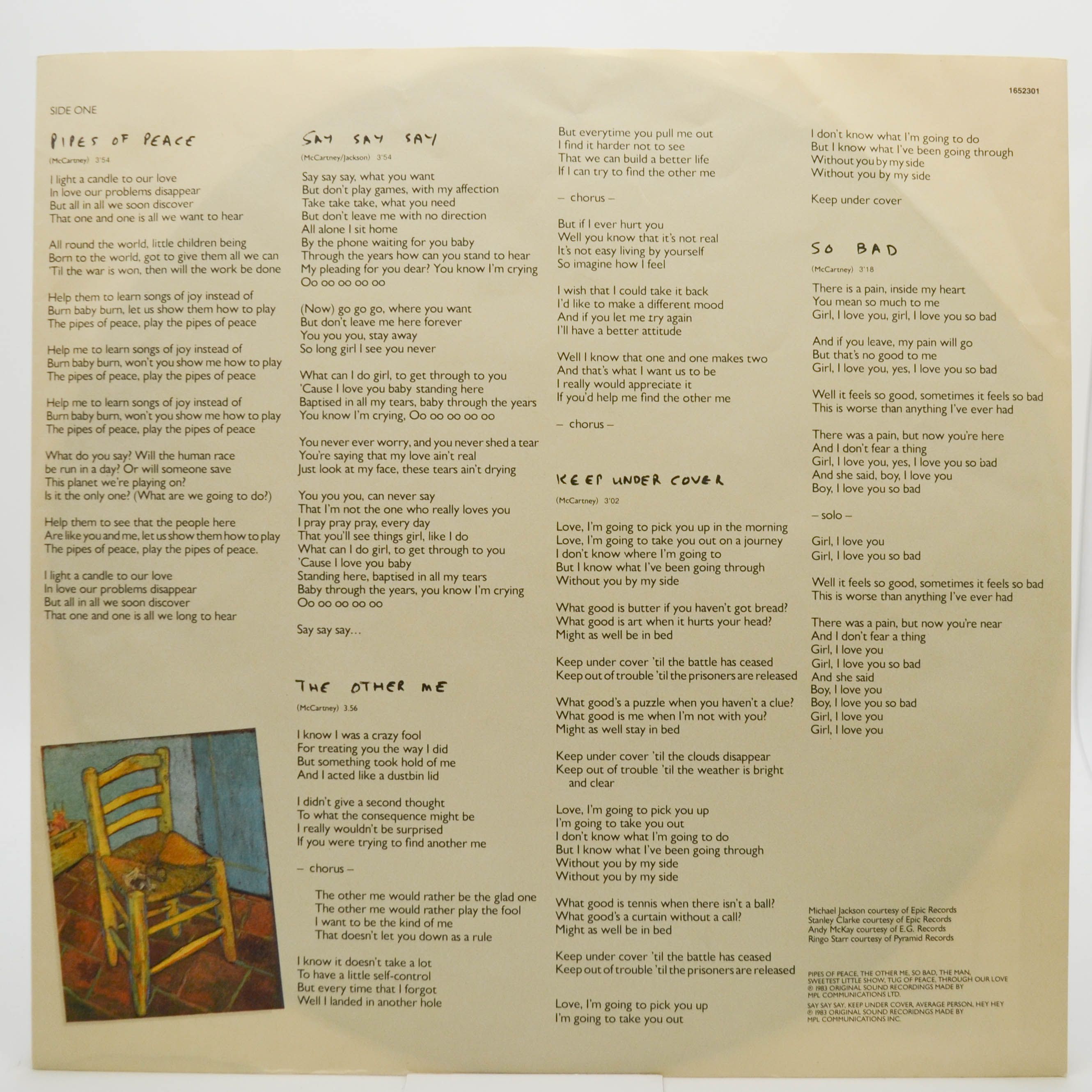 Paul McCartney — Pipes Of Peace, 1983