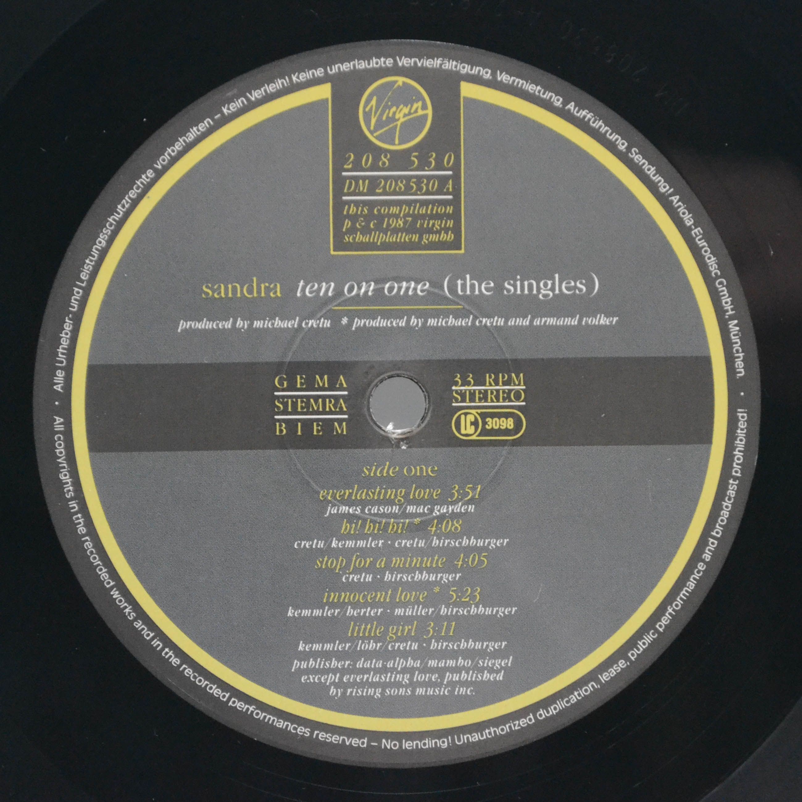 Sandra — Ten On One (The Singles), 1987