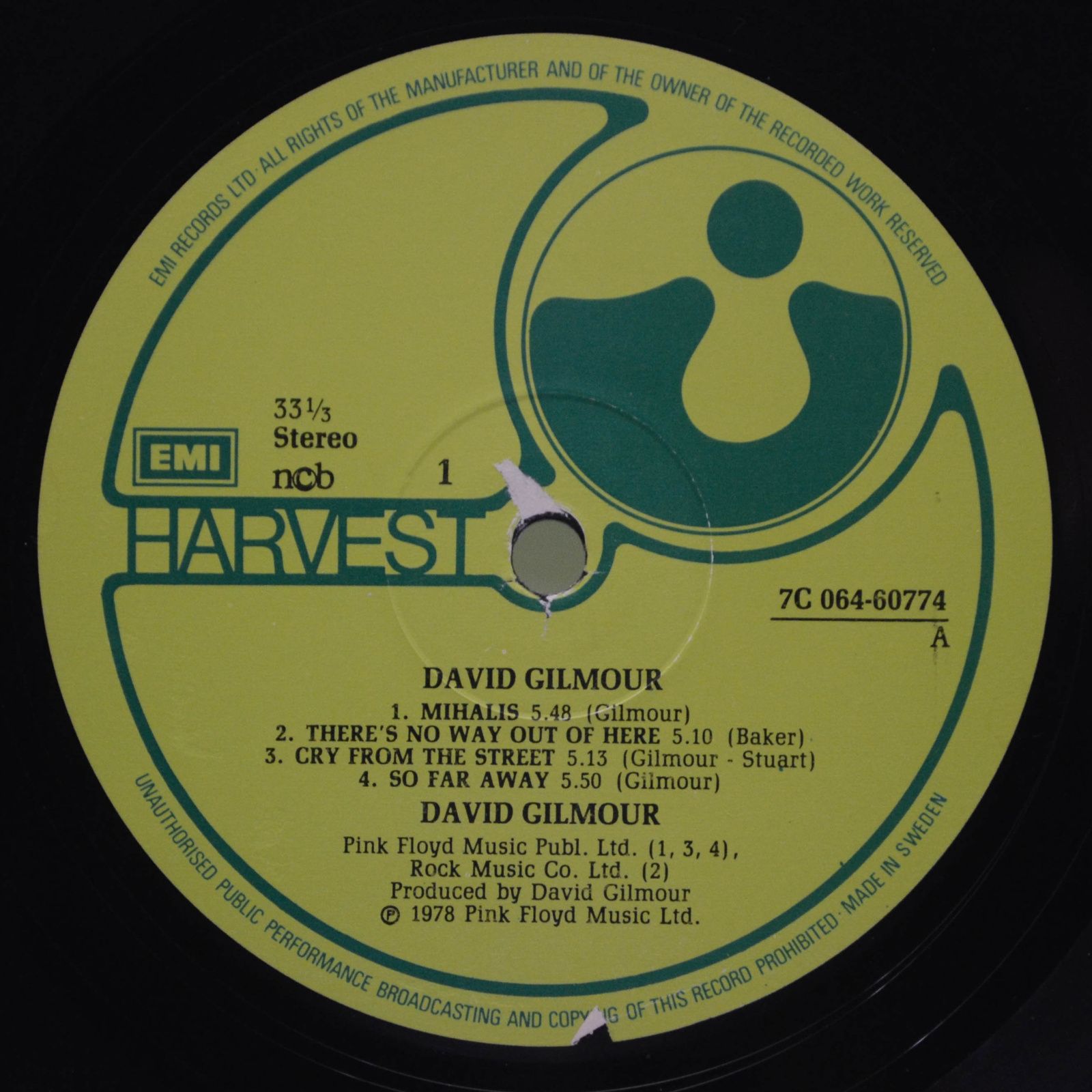 David Gilmour — David Gilmour, 1978