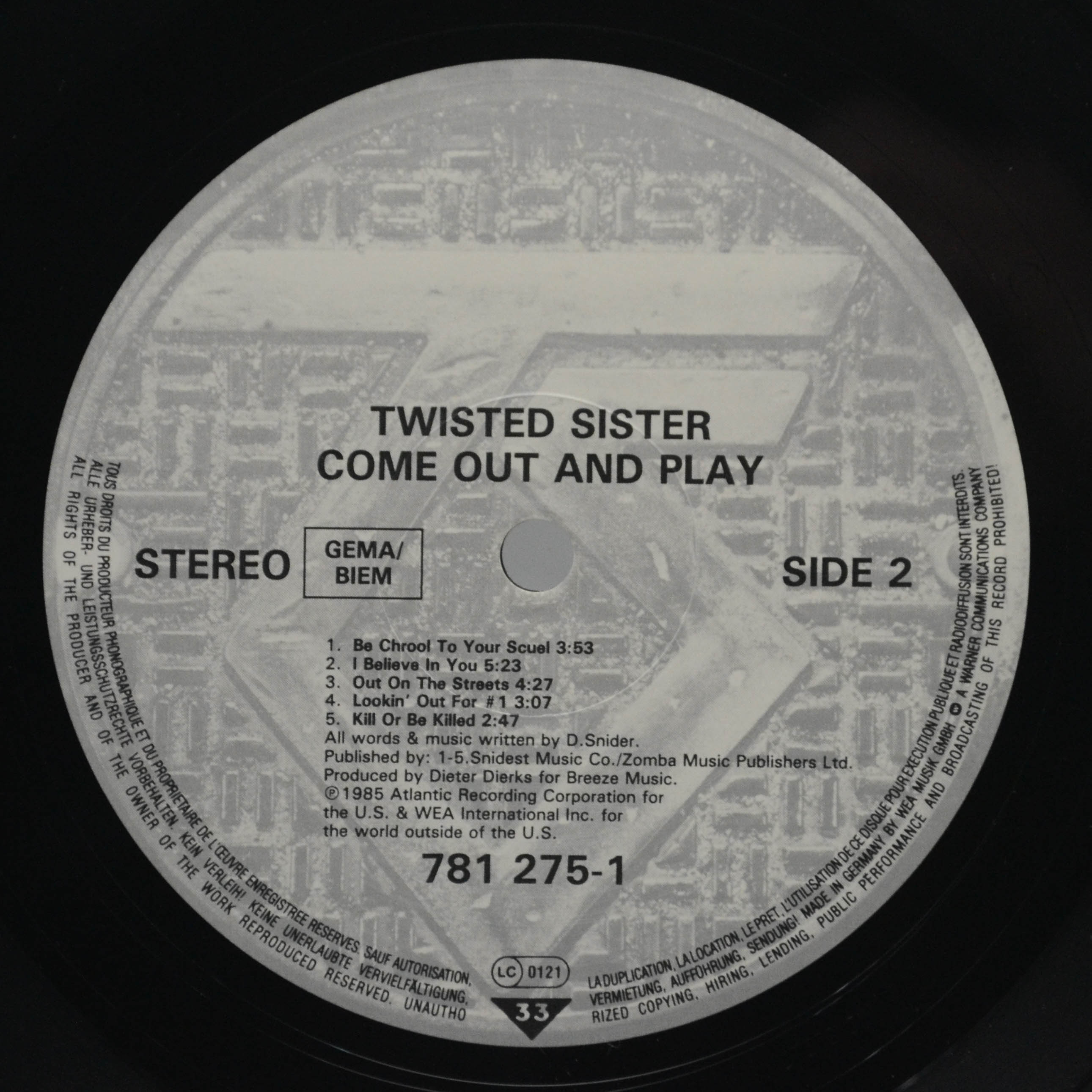 Twisted Sister — Come Out And Play, 1985