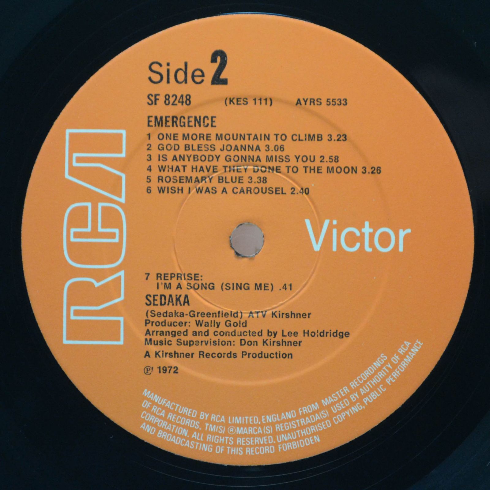 Sedaka — Emergence, 1972