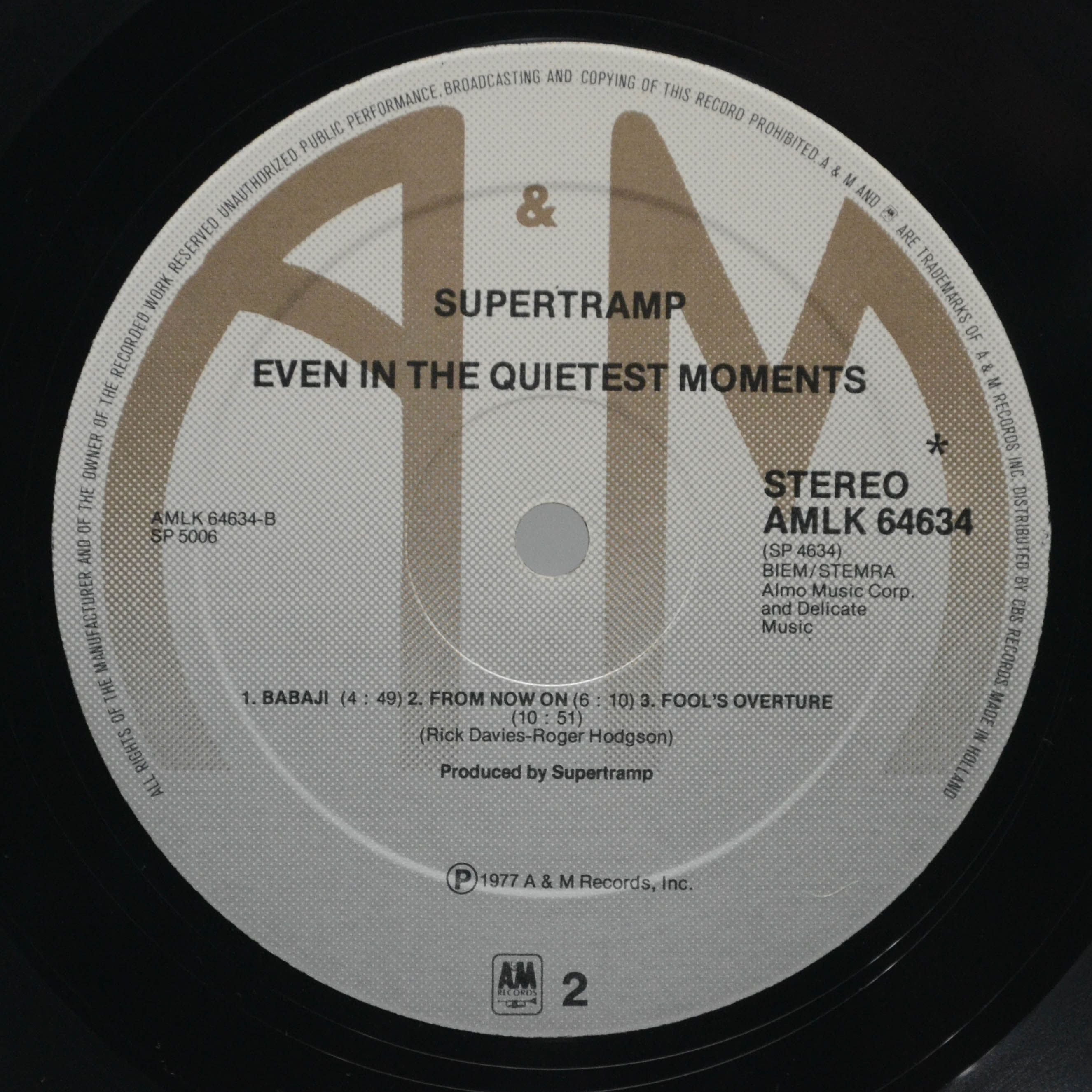 Supertramp — Even In The Quietest Moments..., 1977