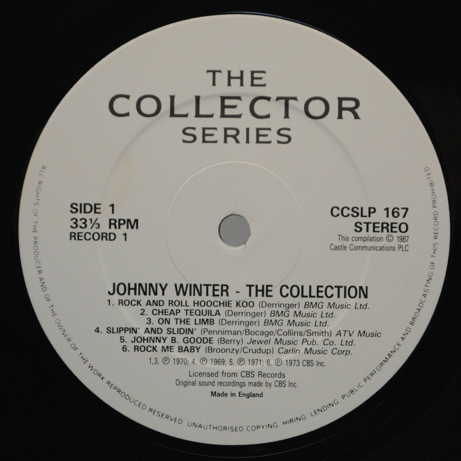 Johnny Winter — The Collection (2LP, UK), 1987
