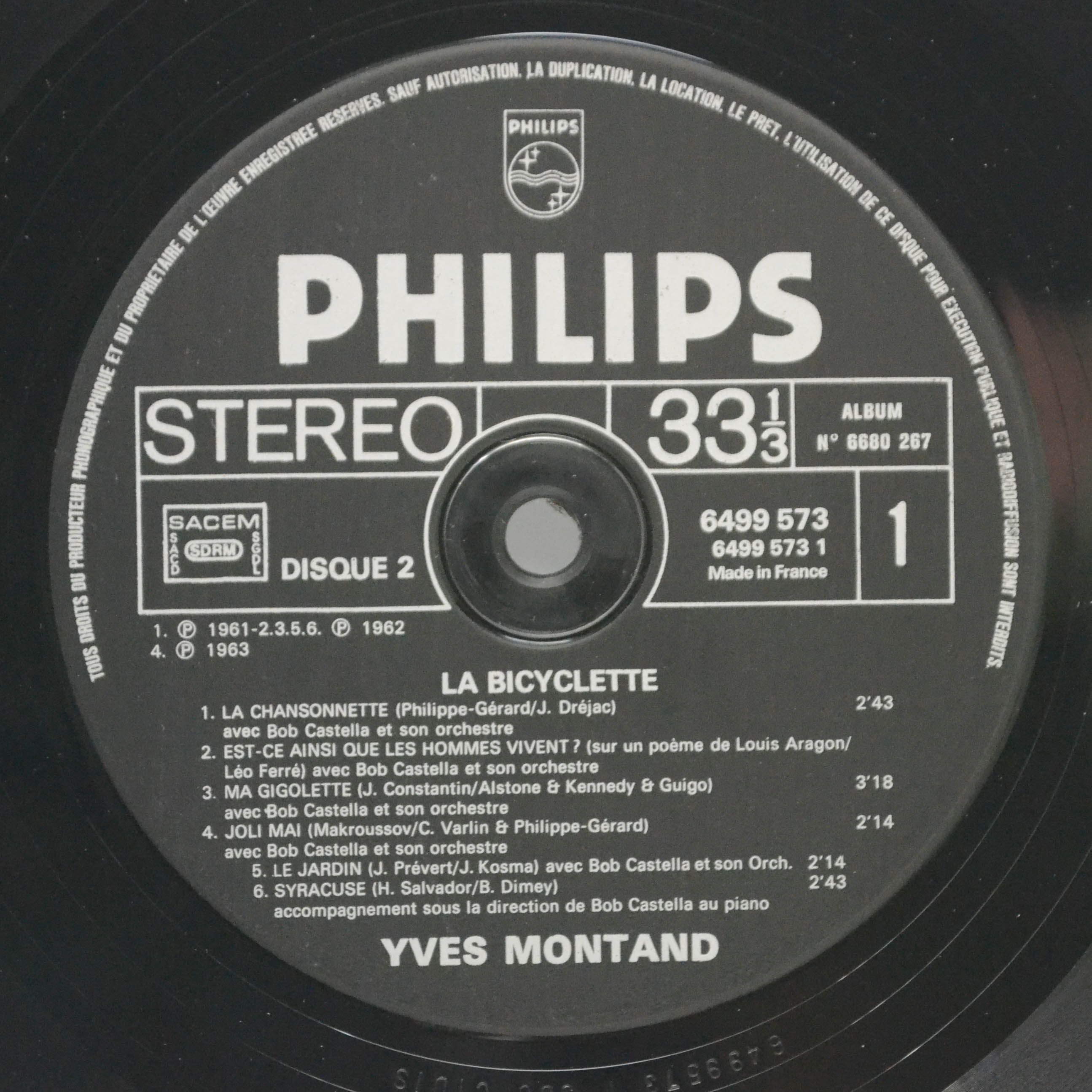 Yves Montand — La Bicyclette (2LP, France),