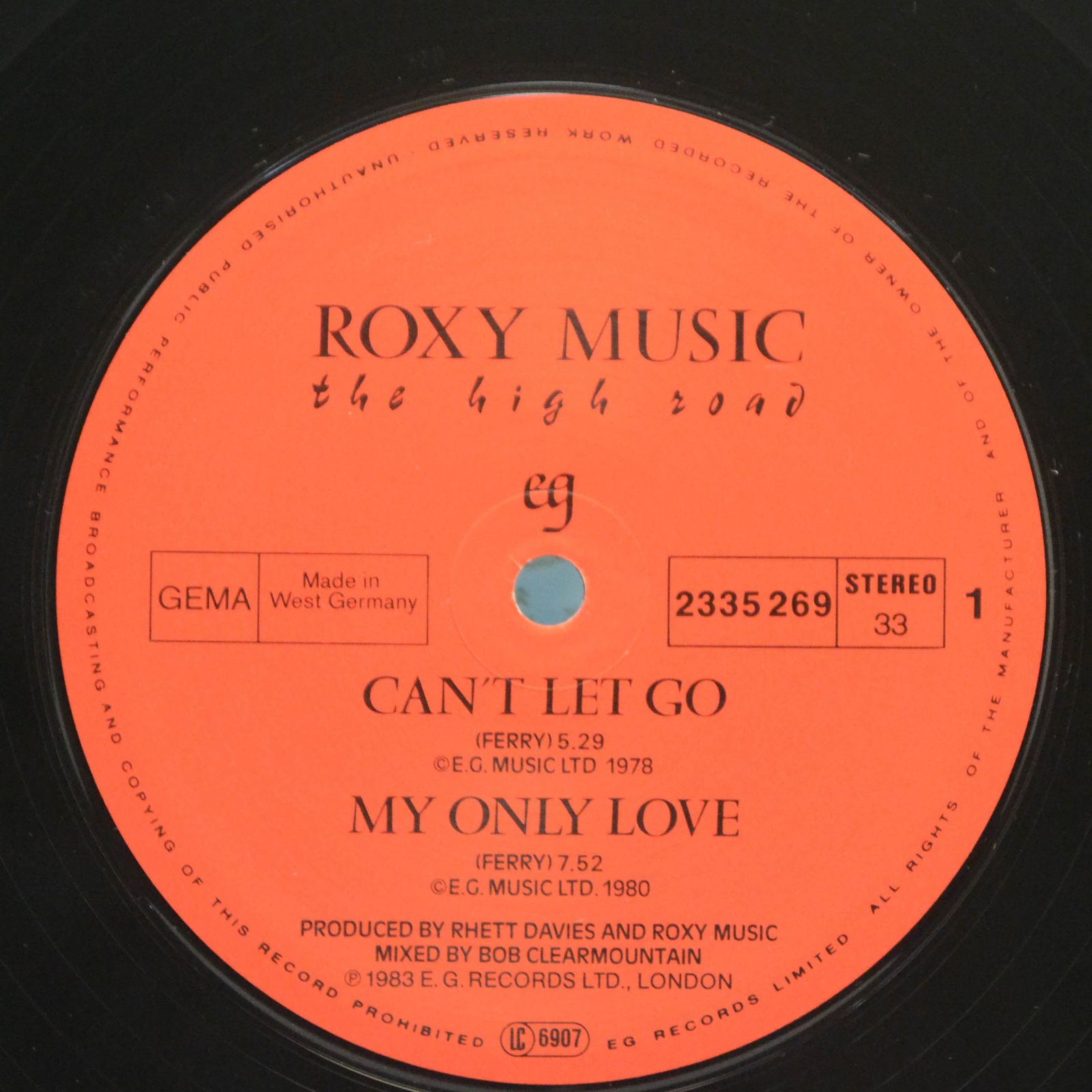 Roxy Music — The High Road, 1983