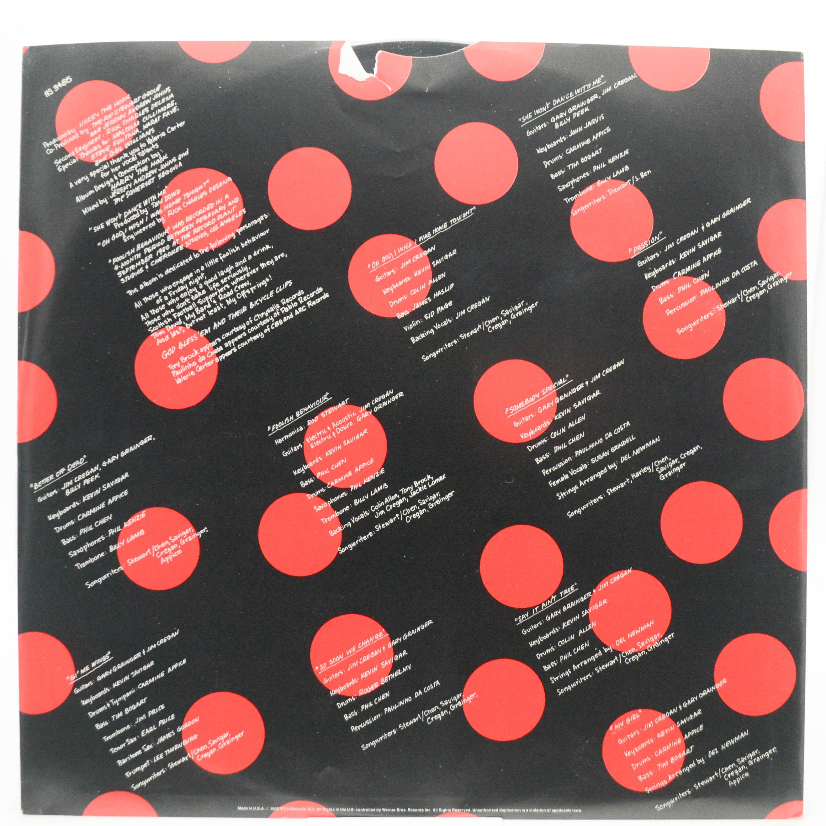 Rod Stewart — Foolish Behaviour (USA), 1980