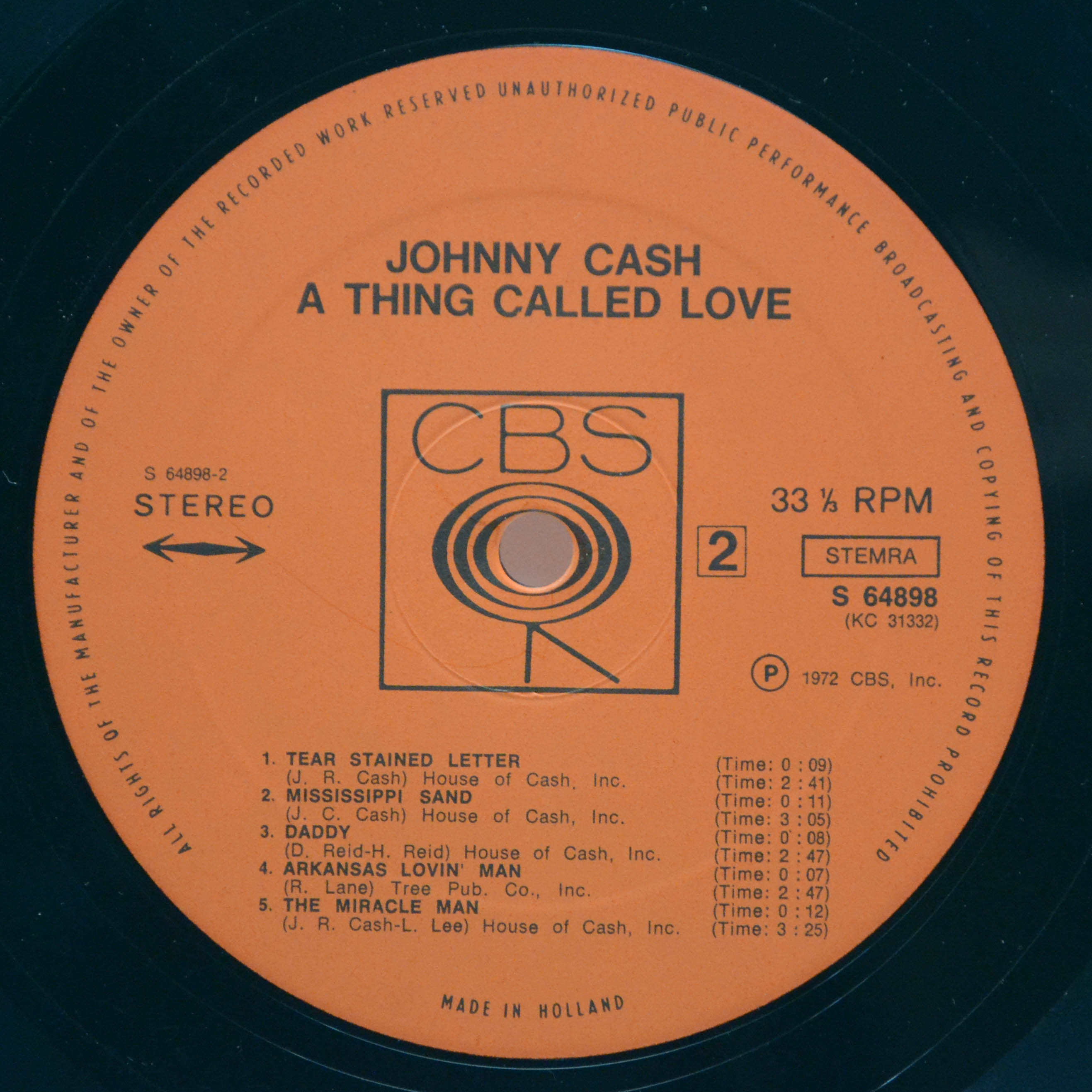Johnny Cash — A Thing Called Love, 1972