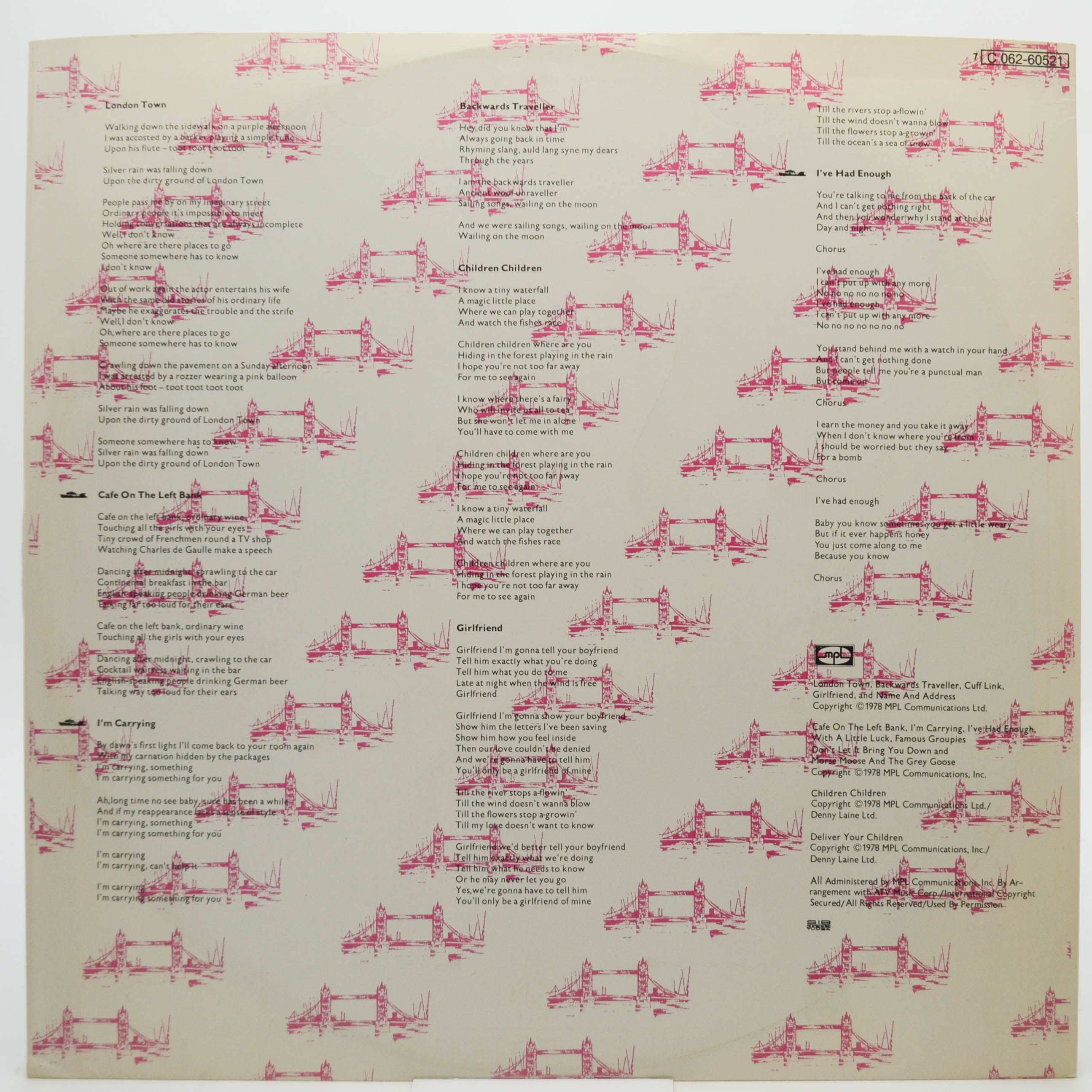 Wings — London Town (poster), 1978