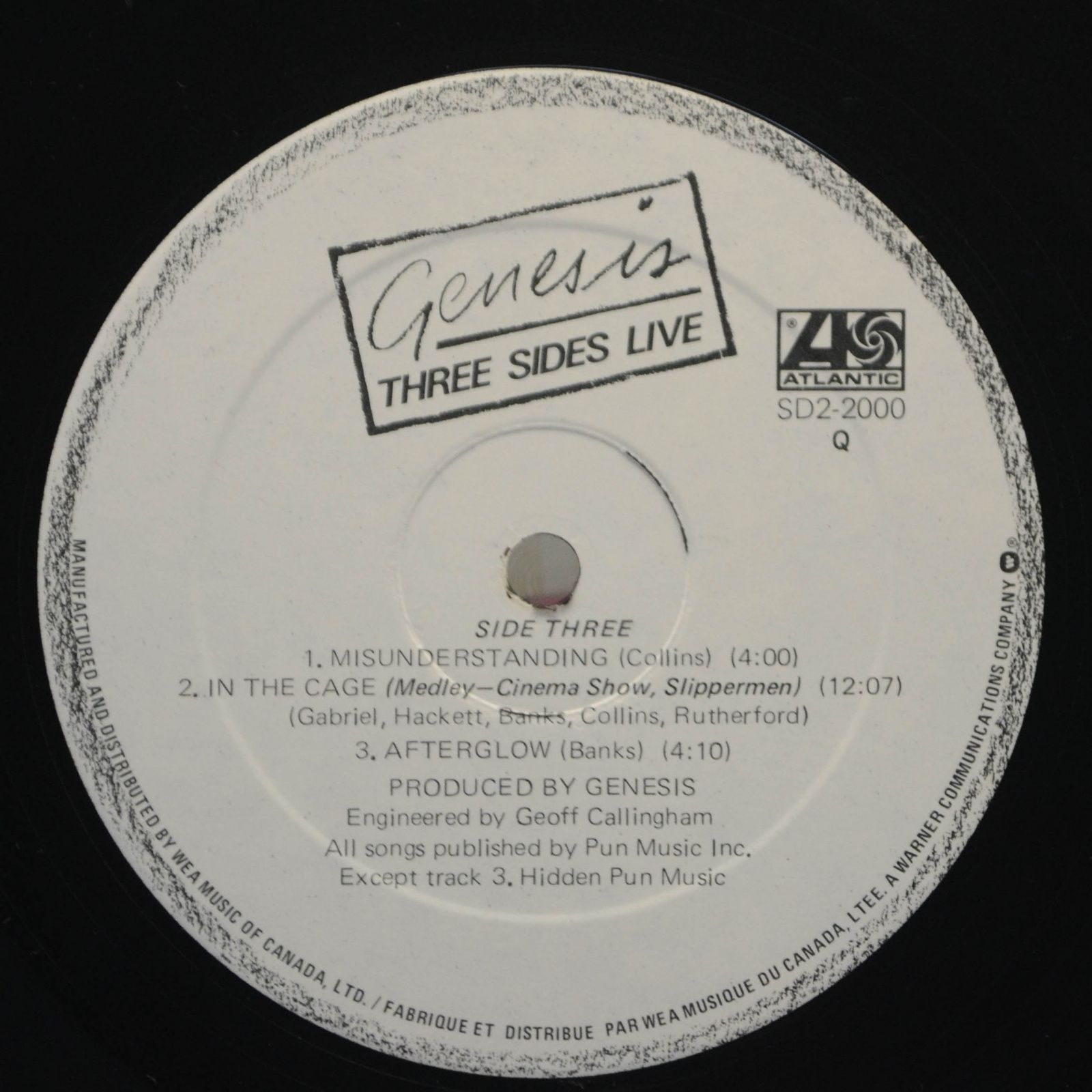 Genesis — Three Sides Live (2LP), 1982