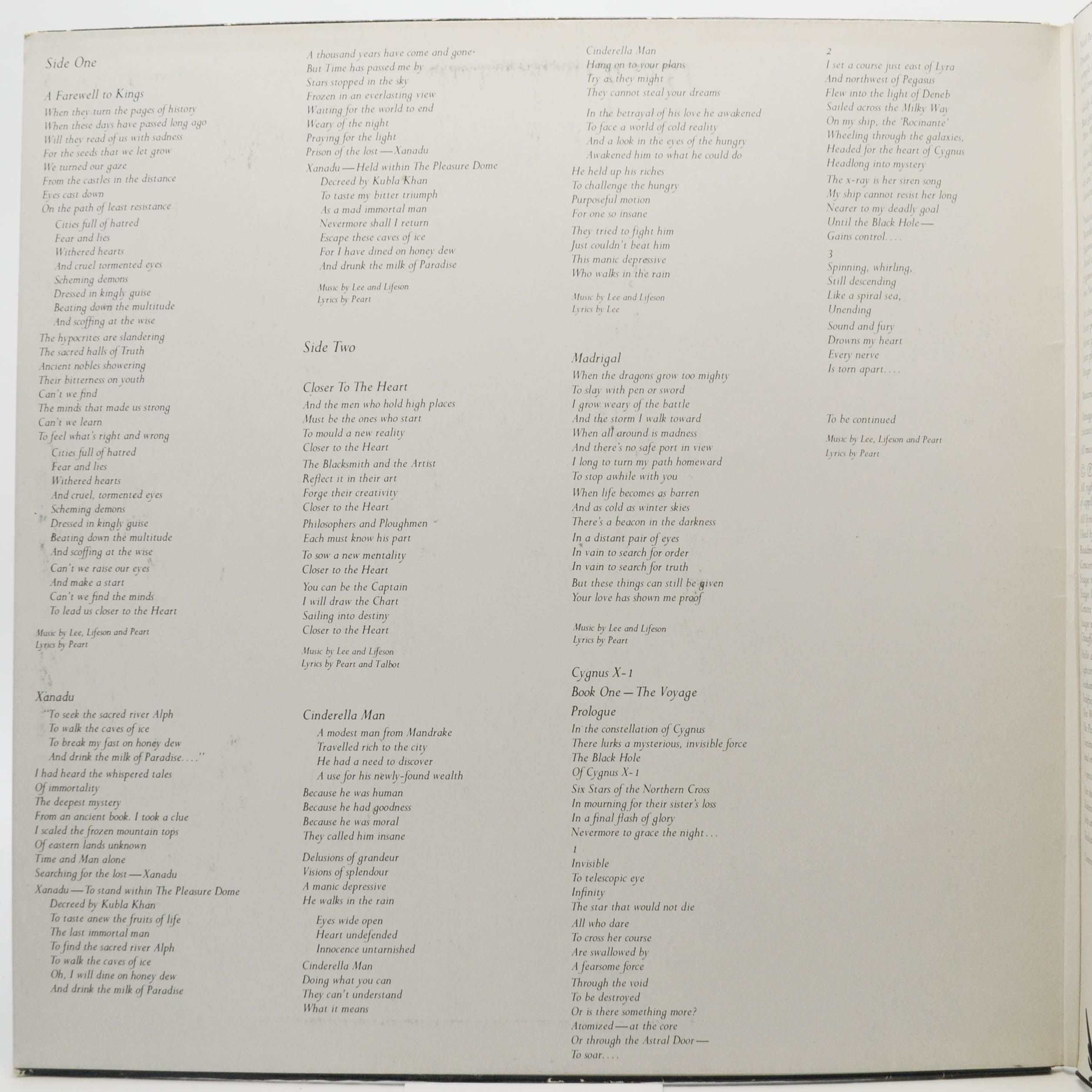 Rush — A Farewell To Kings, 1977