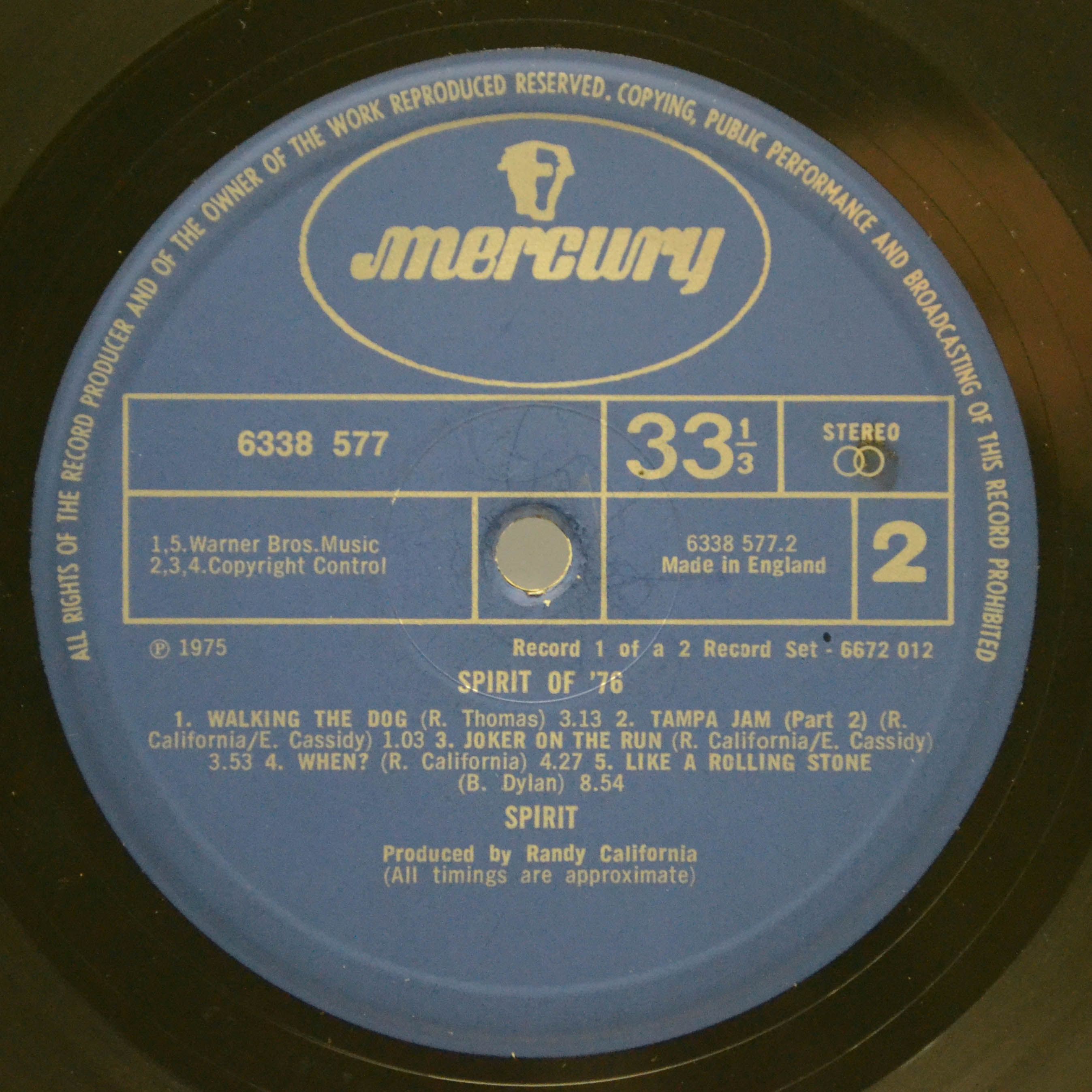 Spirit — Spirit Of '76 (2LP, UK), 1975