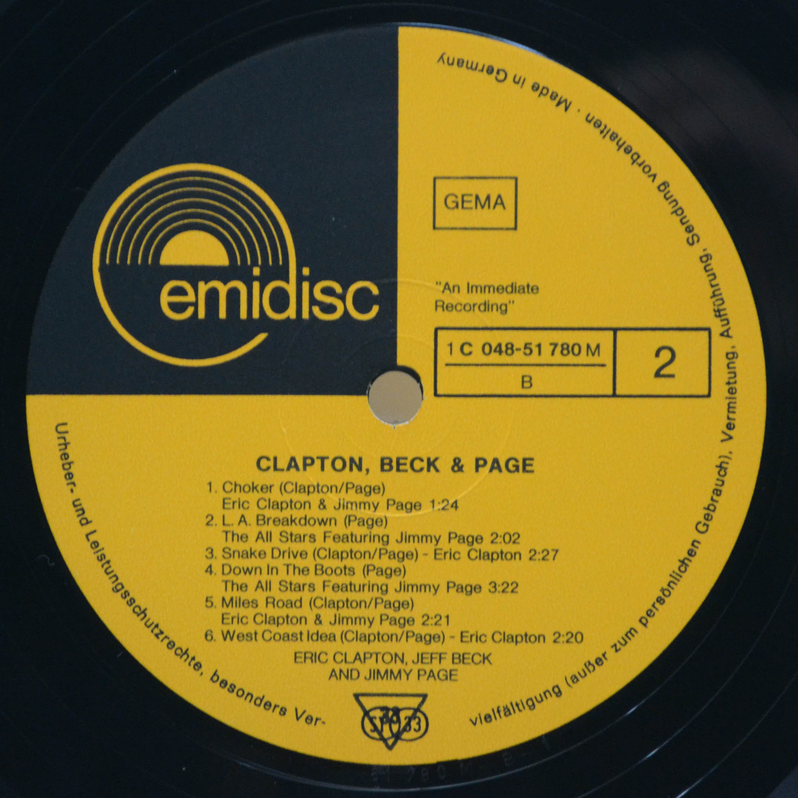 Clapton, Beck & Page — Clapton, Beck & Page, 1973