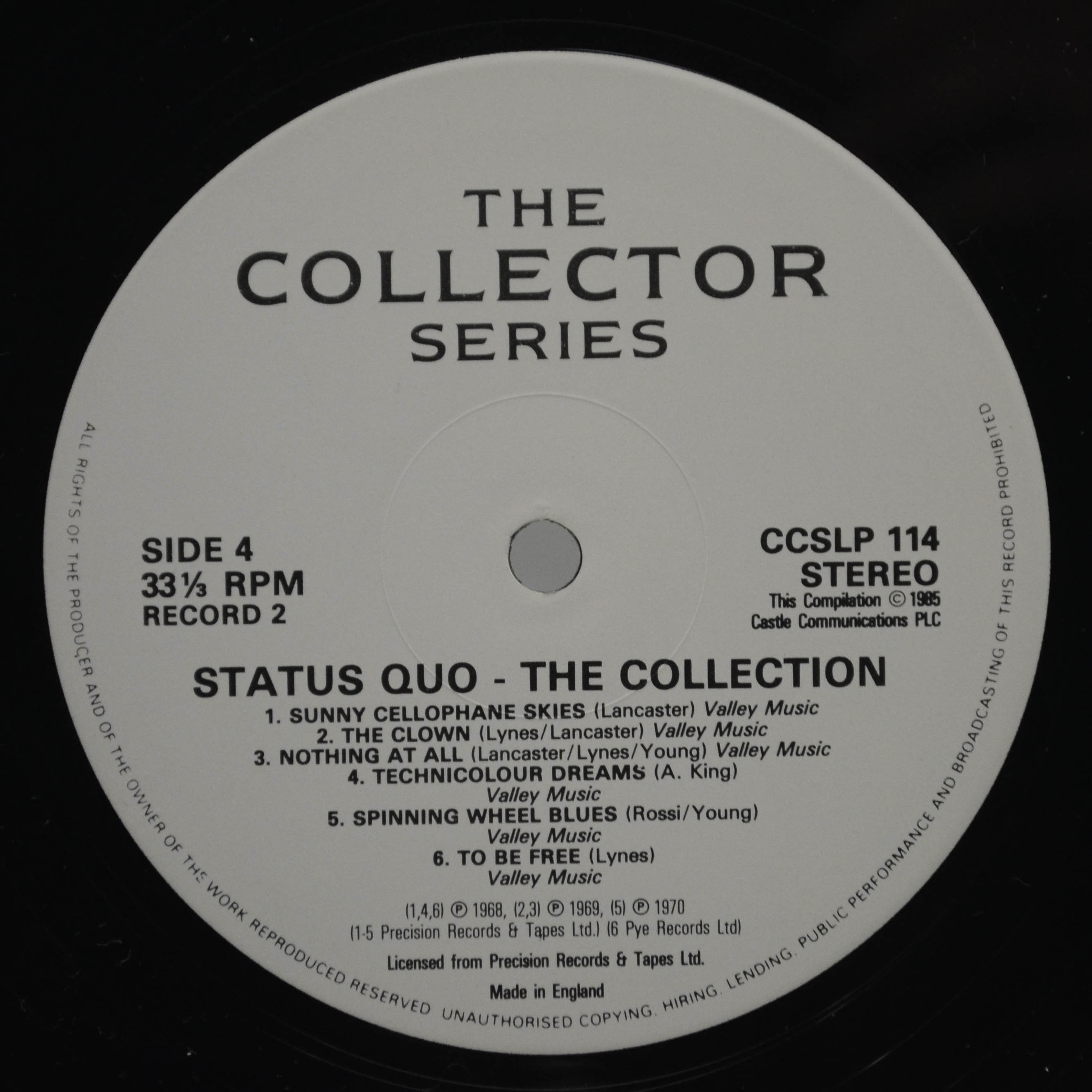Status Quo — The Collection (2LP, UK), 1987