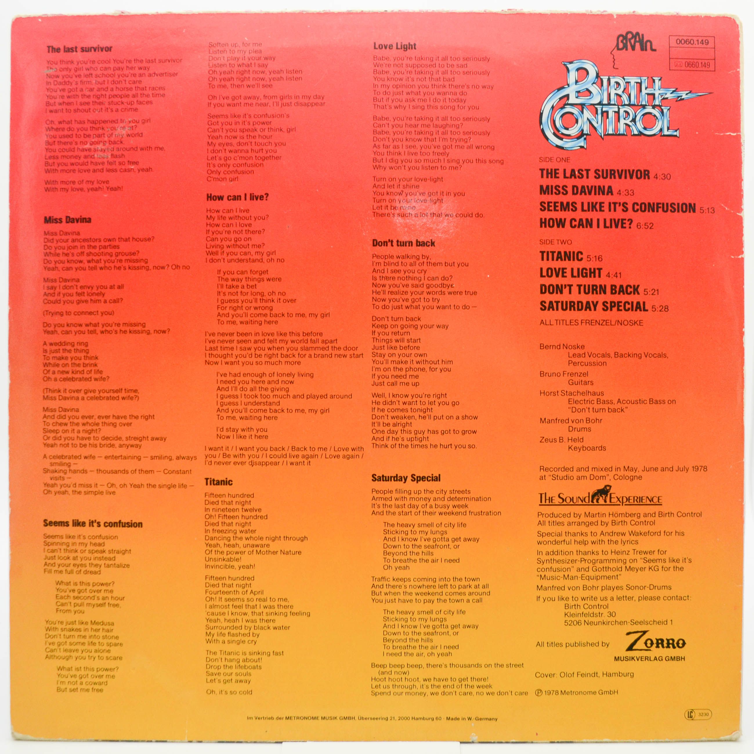 Birth Control — Titanic, 1978