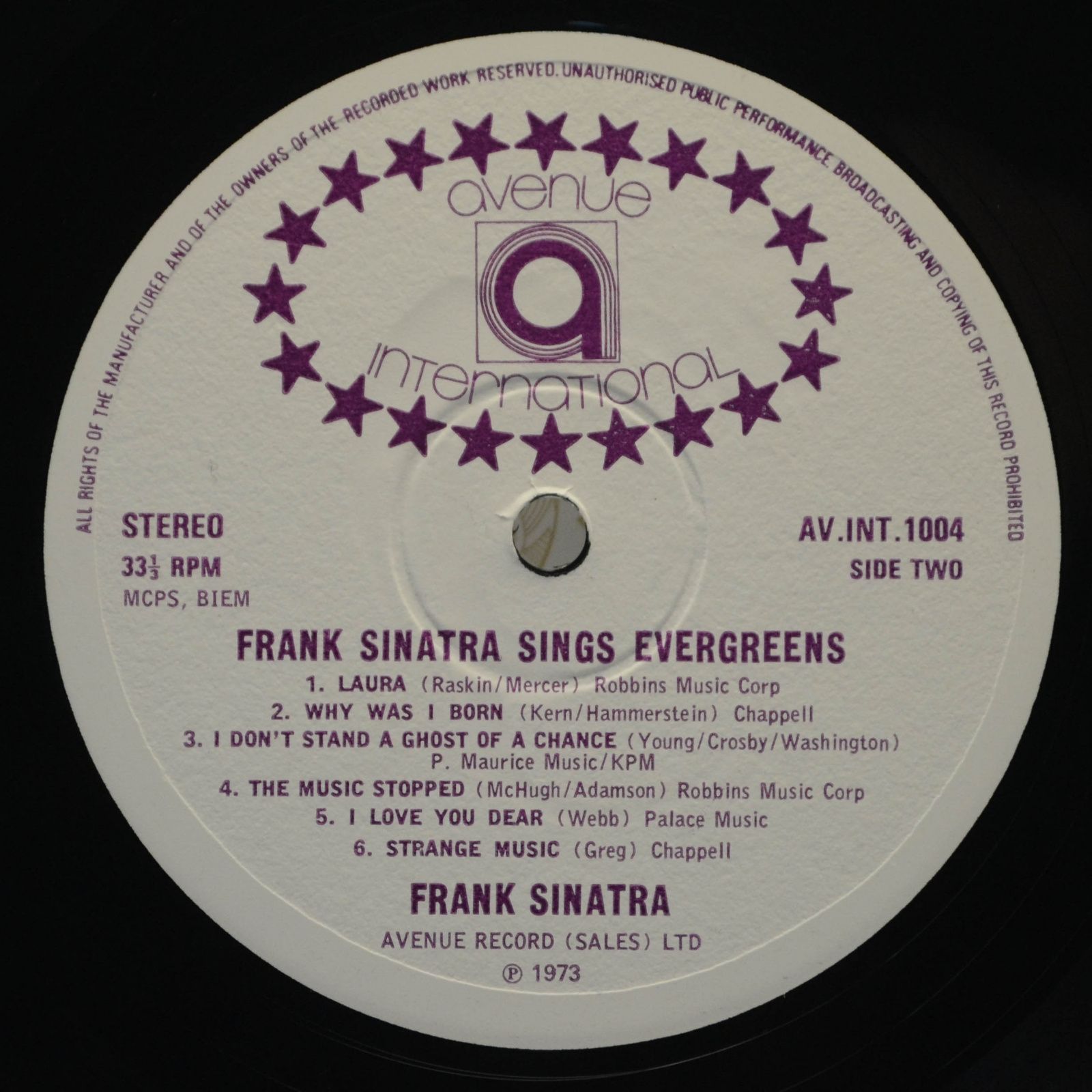 Frank Sinatra — Sings Evergreens Vol.4 (UK), 1973
