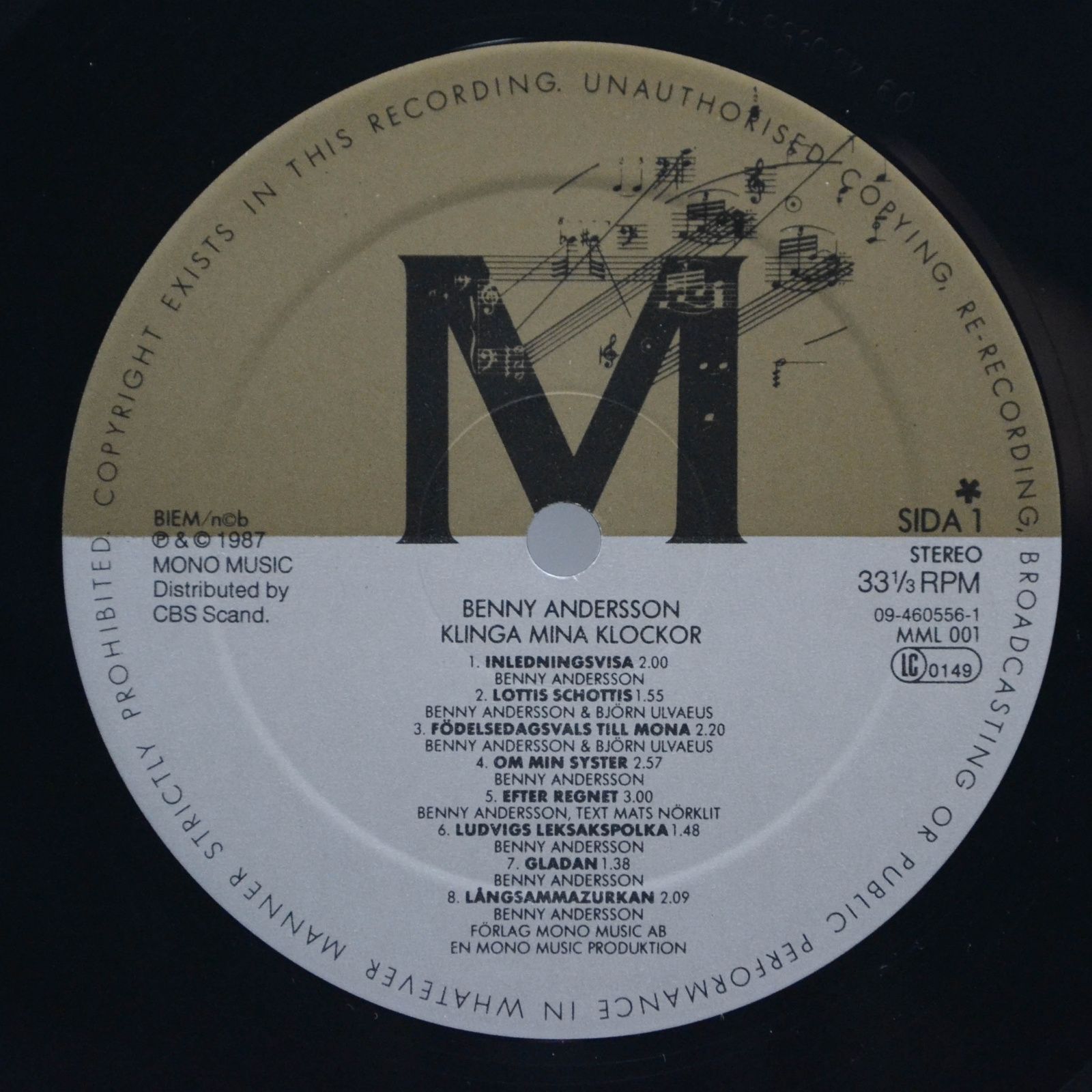 Benny Andersson — Klinga Mina Klockor, 1987