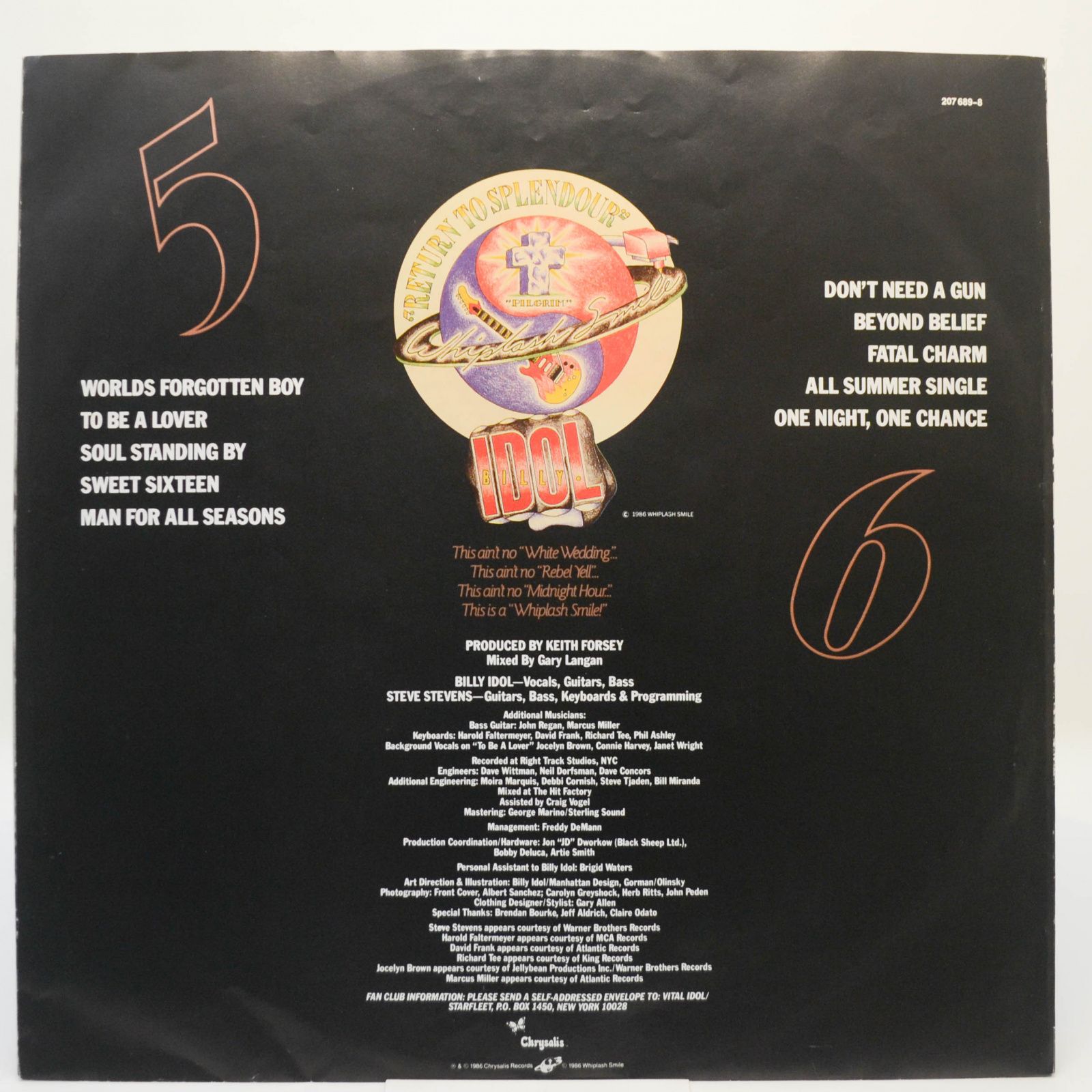 Billy Idol — Whiplash Smile, 1986