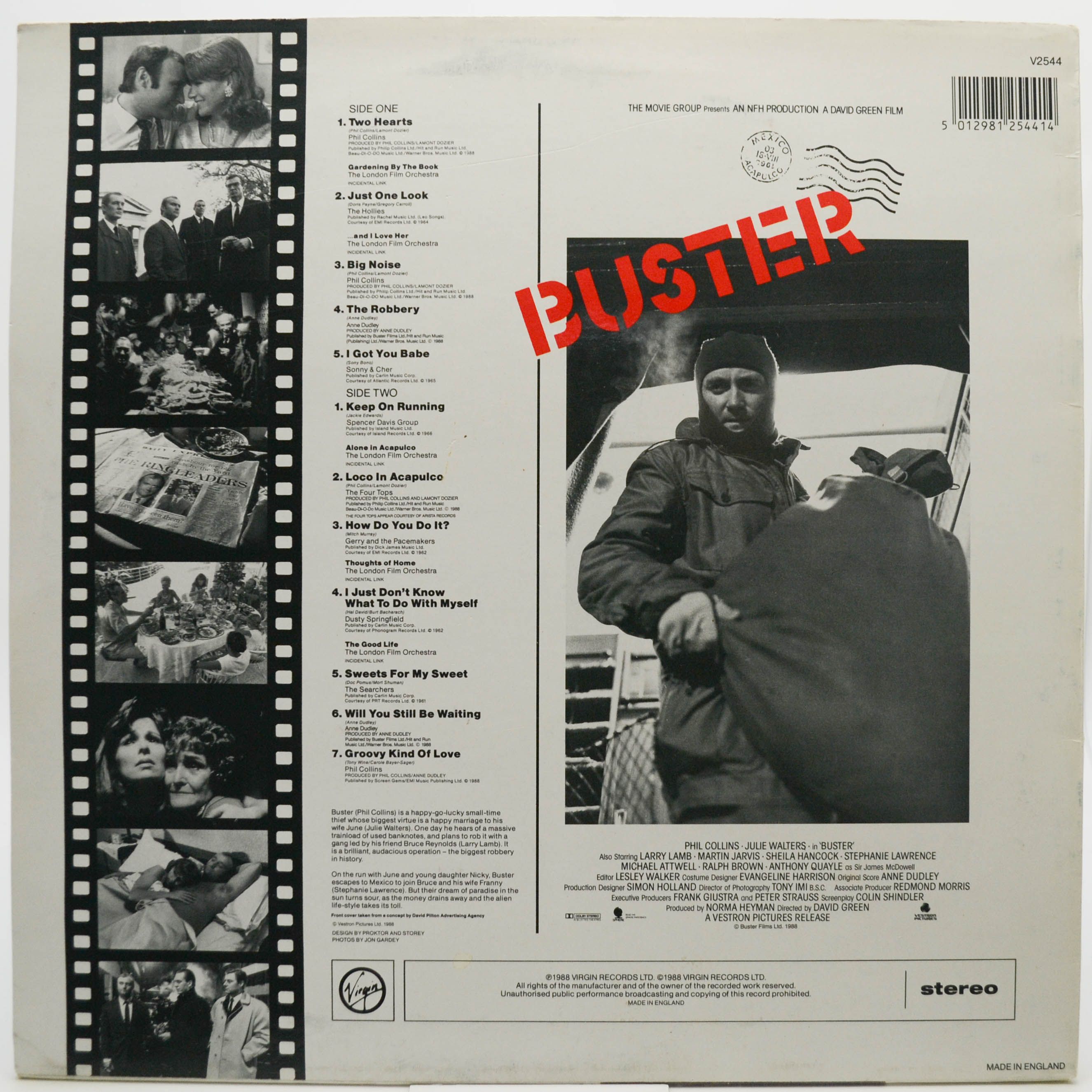 Various — Buster - Original Motion Picture Soundtrack (UK), 1988