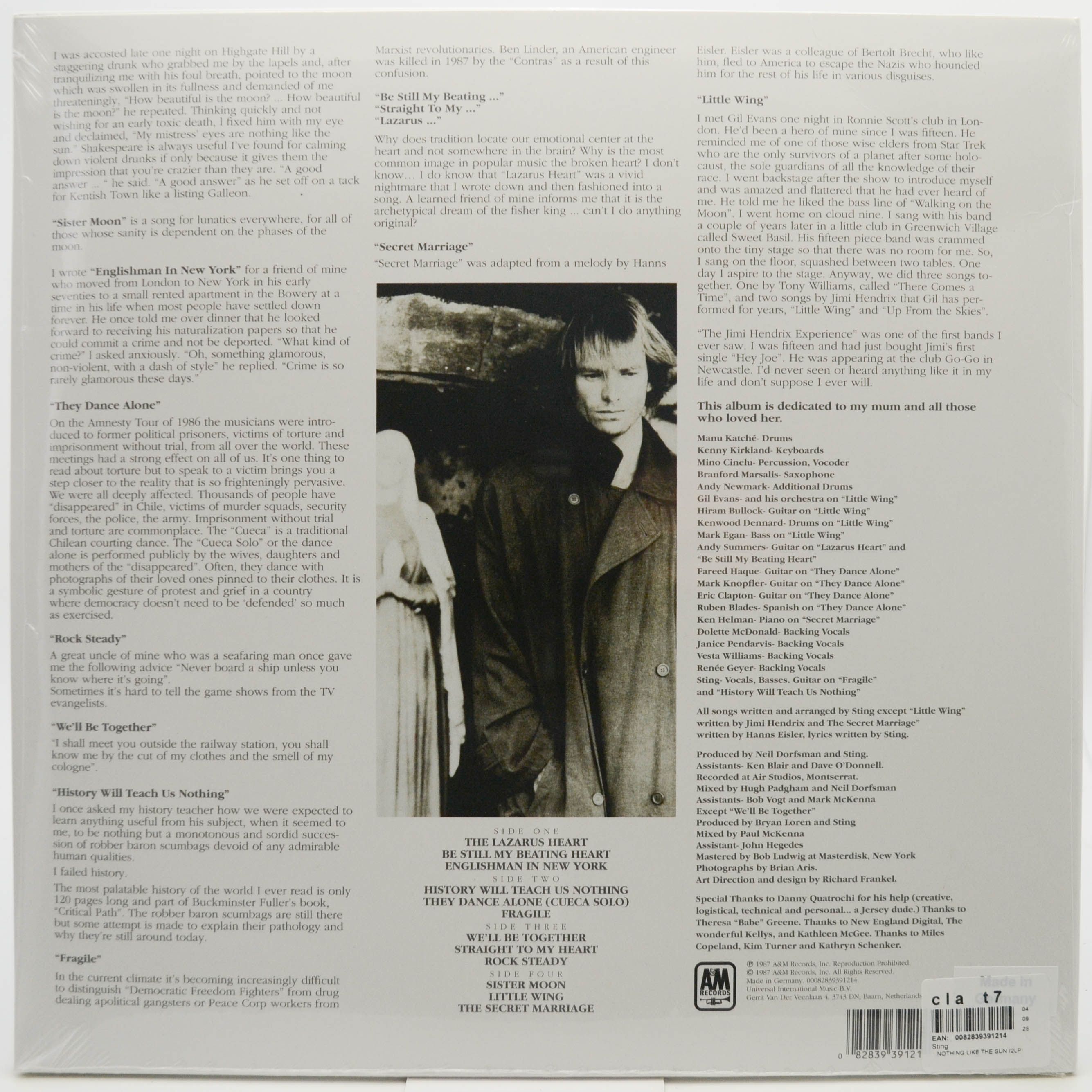 Sting — ...Nothing Like The Sun (2LP), 1987