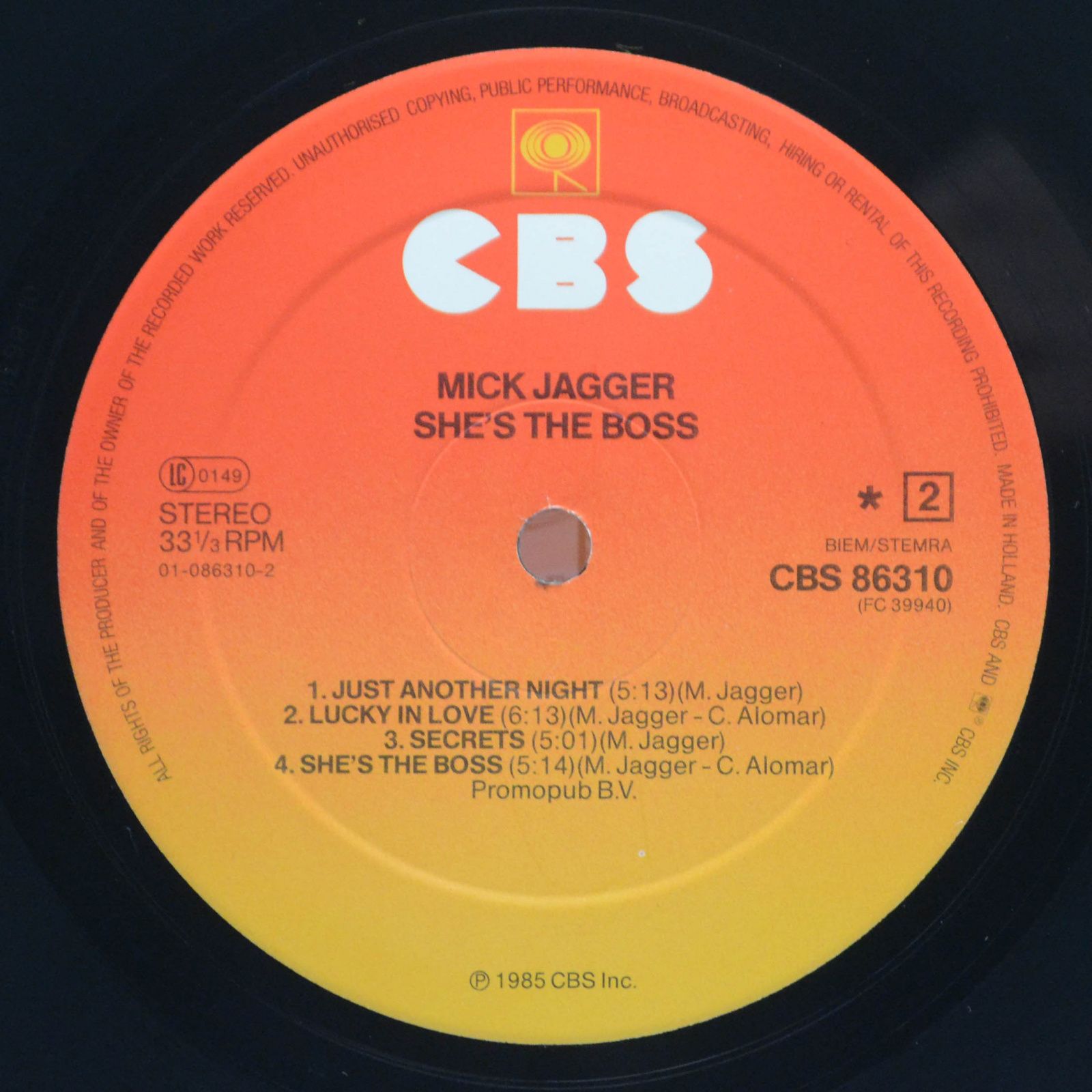 Mick Jagger — She's The Boss, 1985