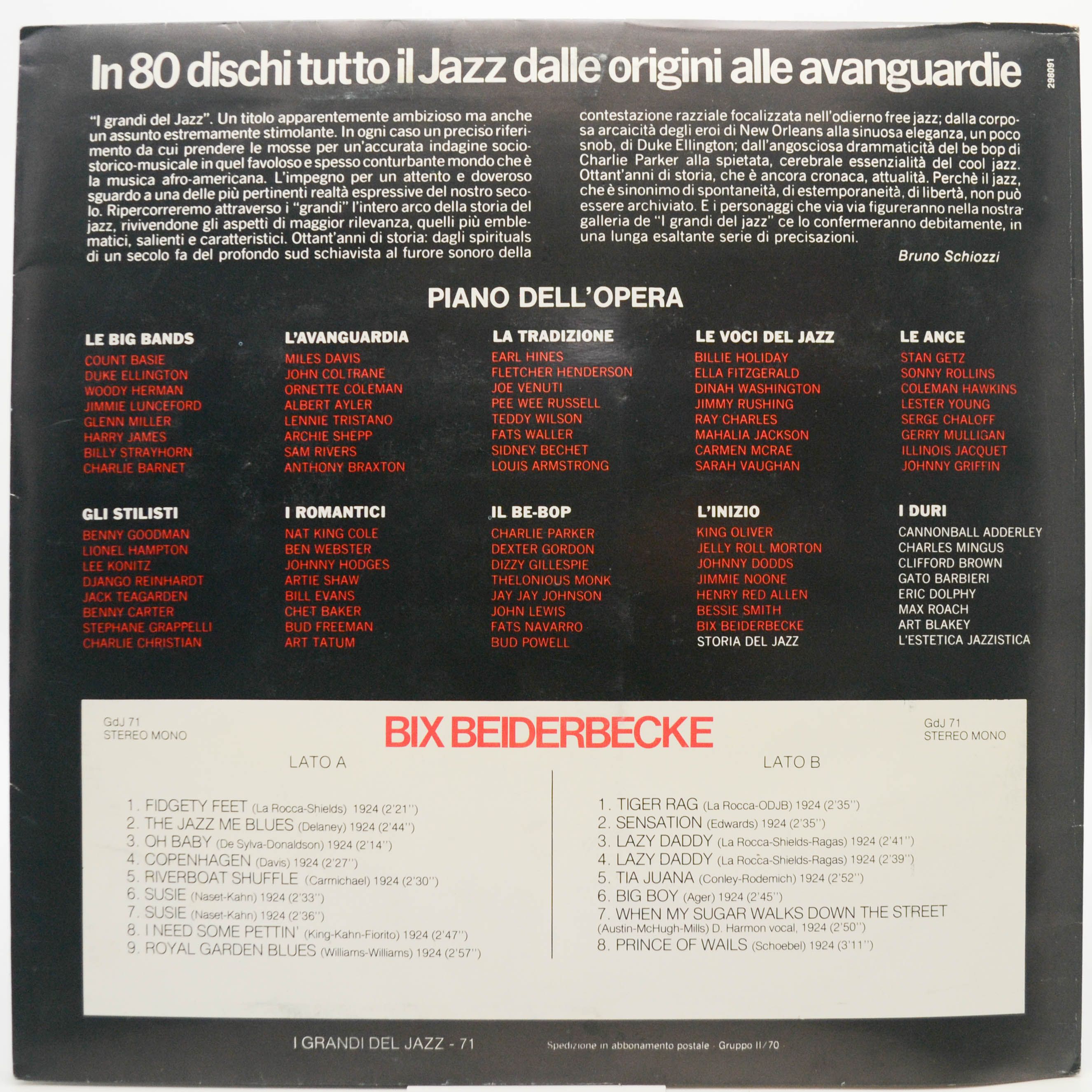 Bix Beiderbecke — Bix Beiderbecke (booklet), 1982