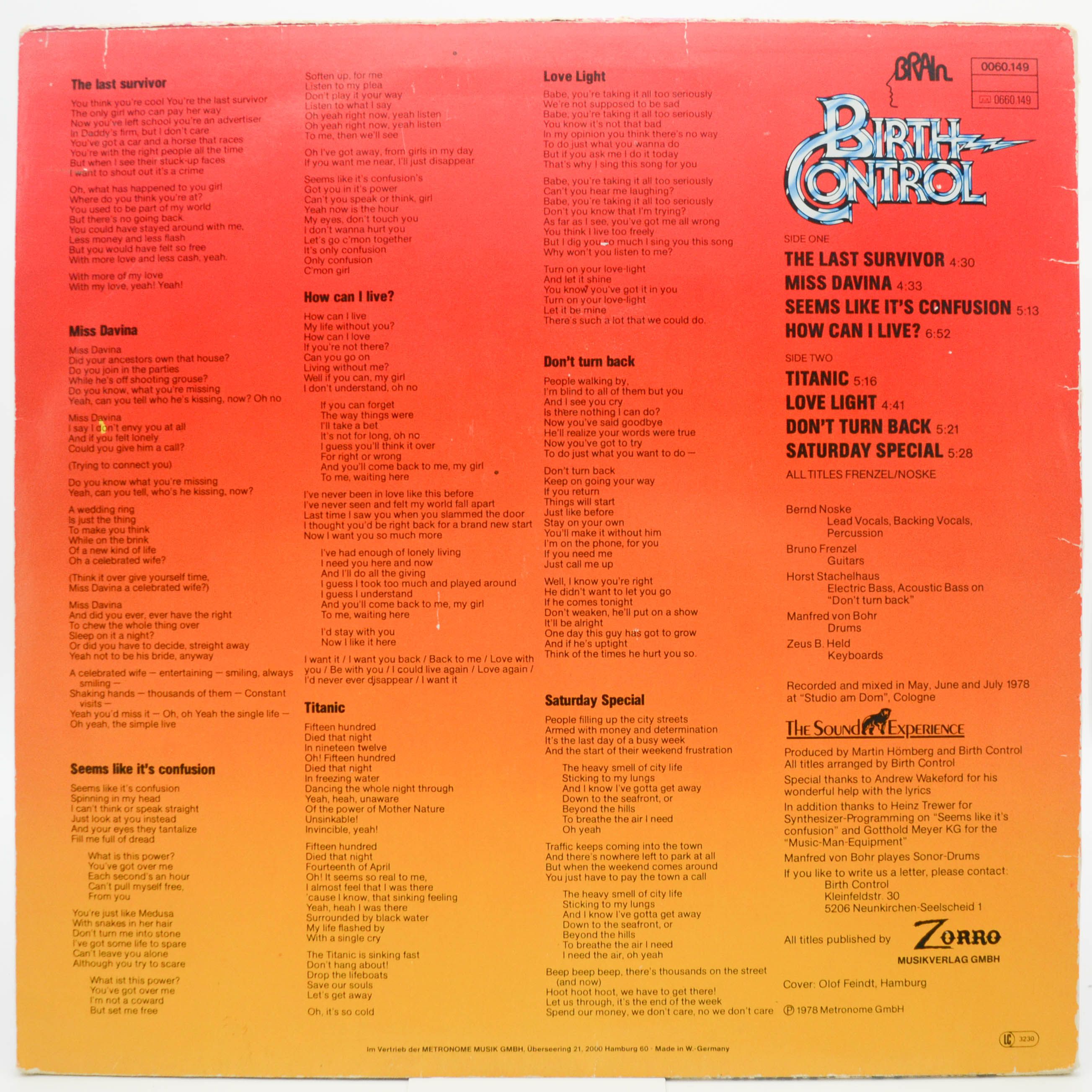 Birth Control — Titanic, 1978