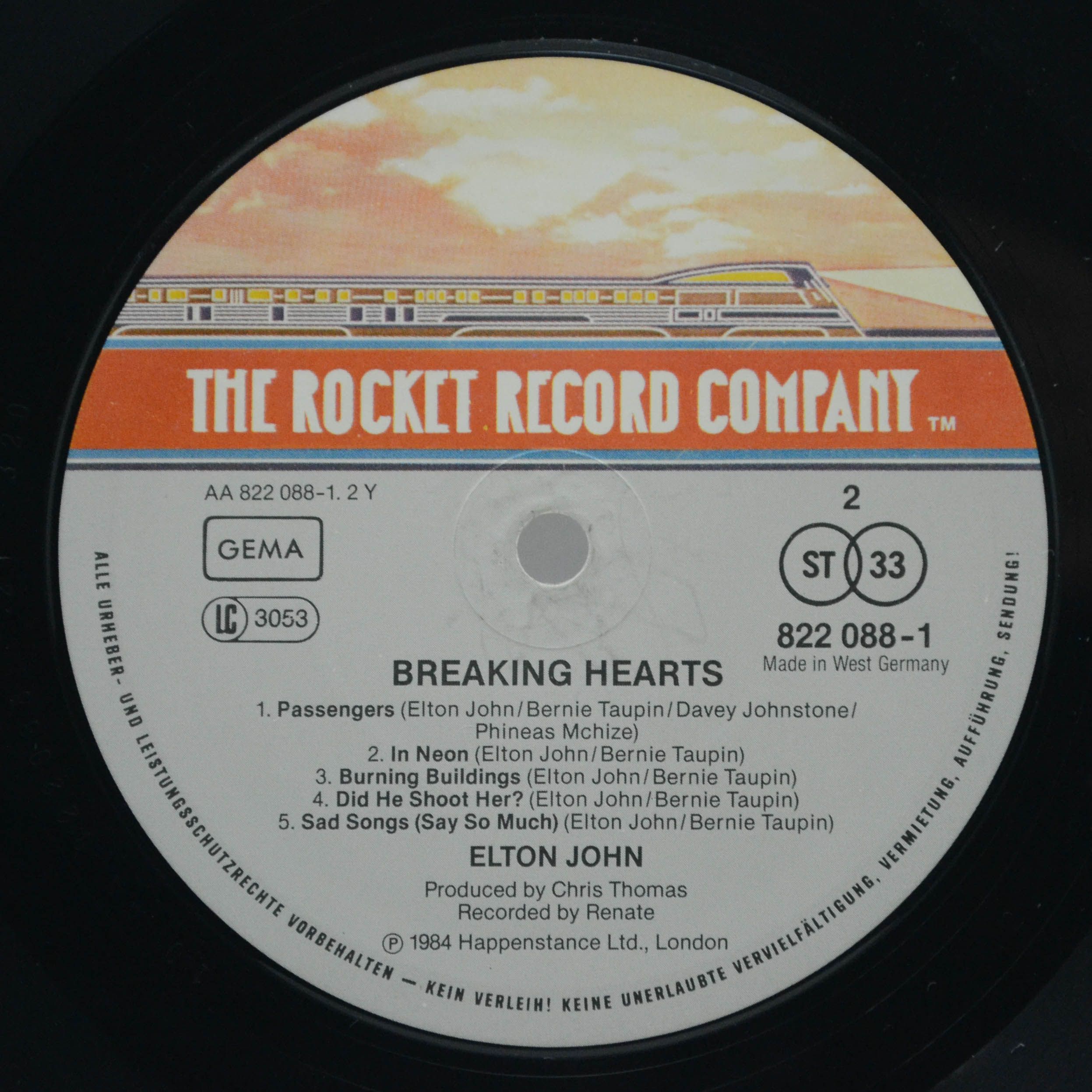 Elton John — Breaking Hearts, 1984