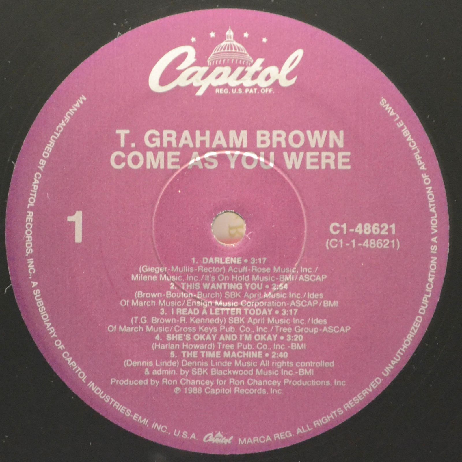 T. Graham Brown — Come As You Were, 1988