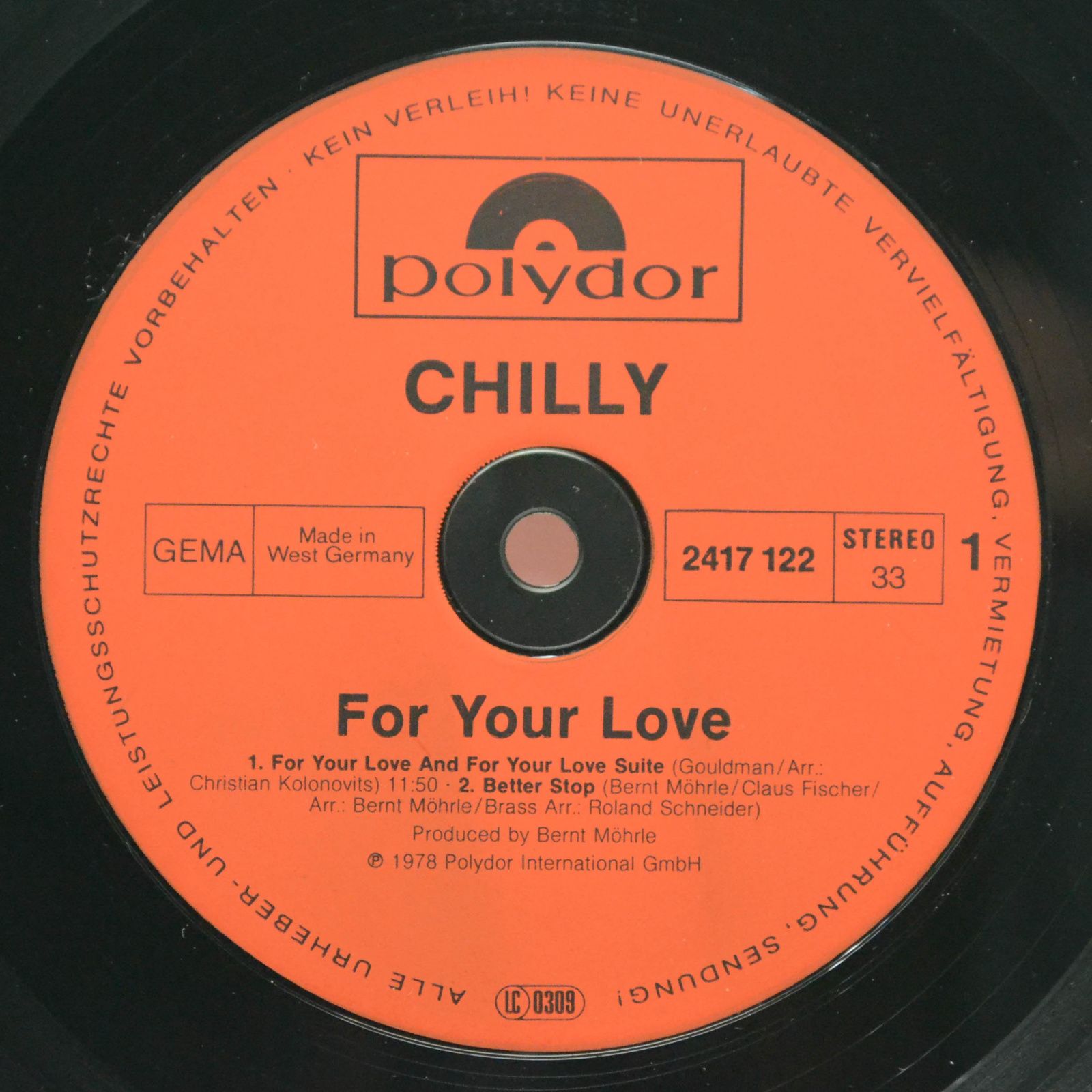 Chilly — For Your Love, 1978