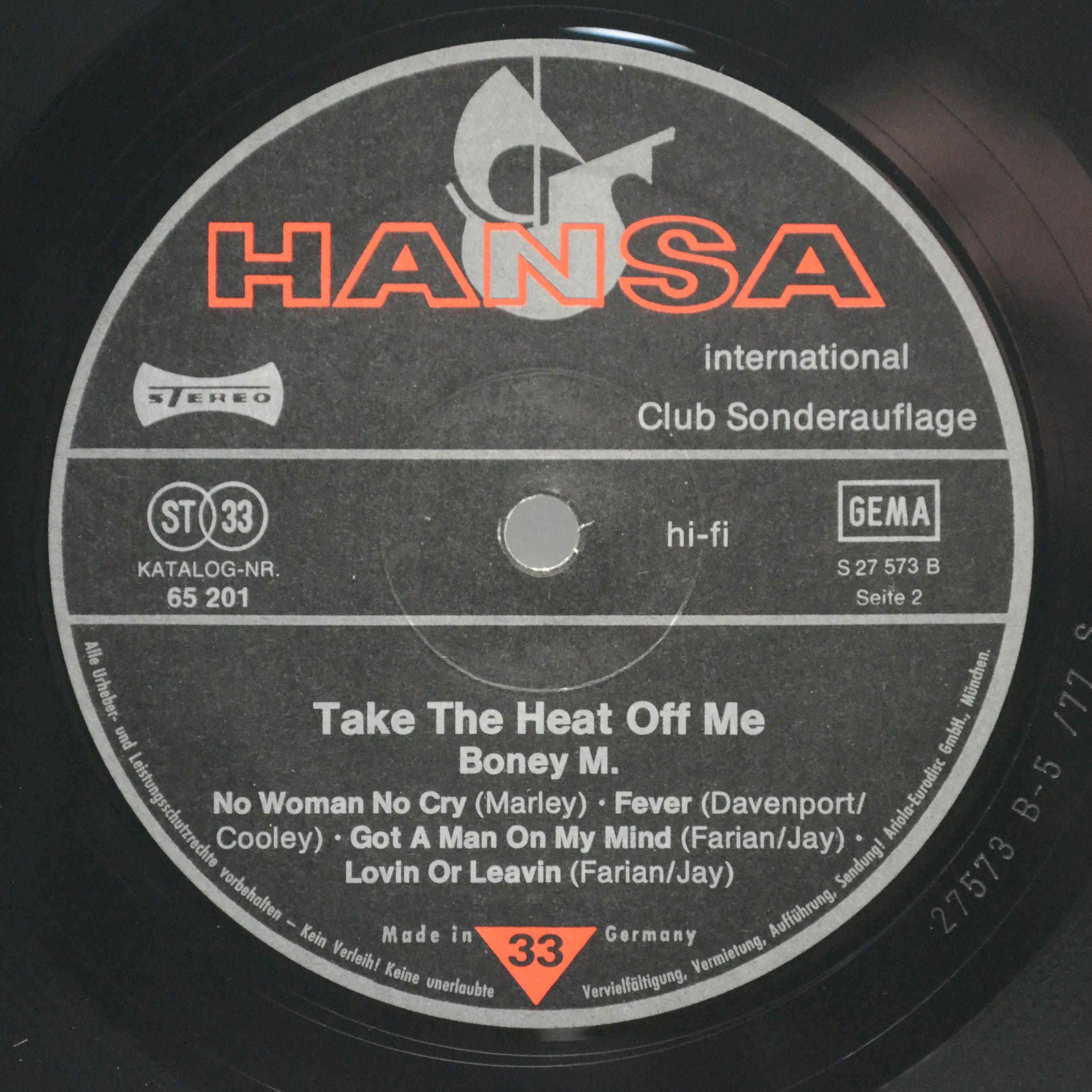 Boney M. — Take The Heat Off Me, 1977
