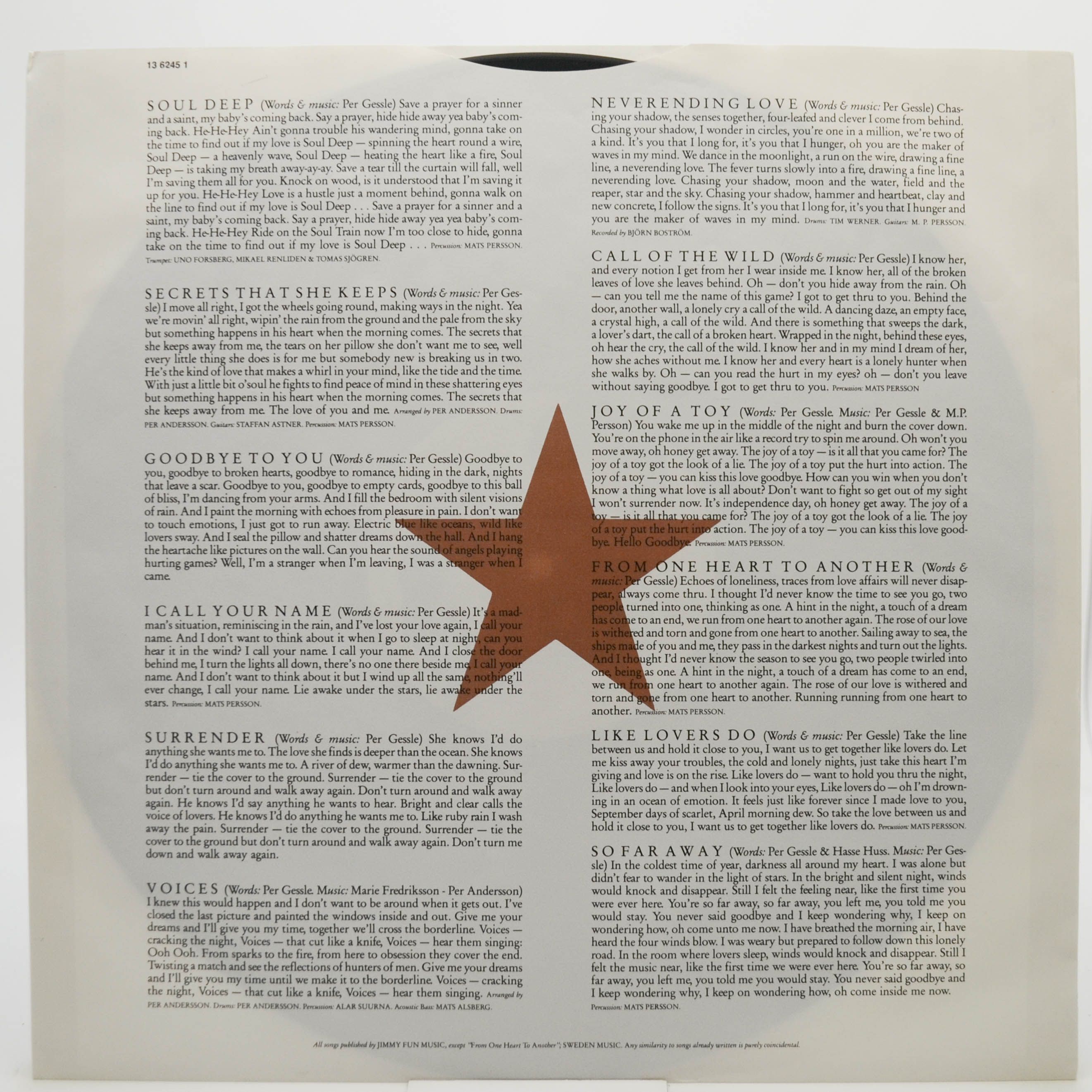 Roxette — Pearls Of Passion, 1986