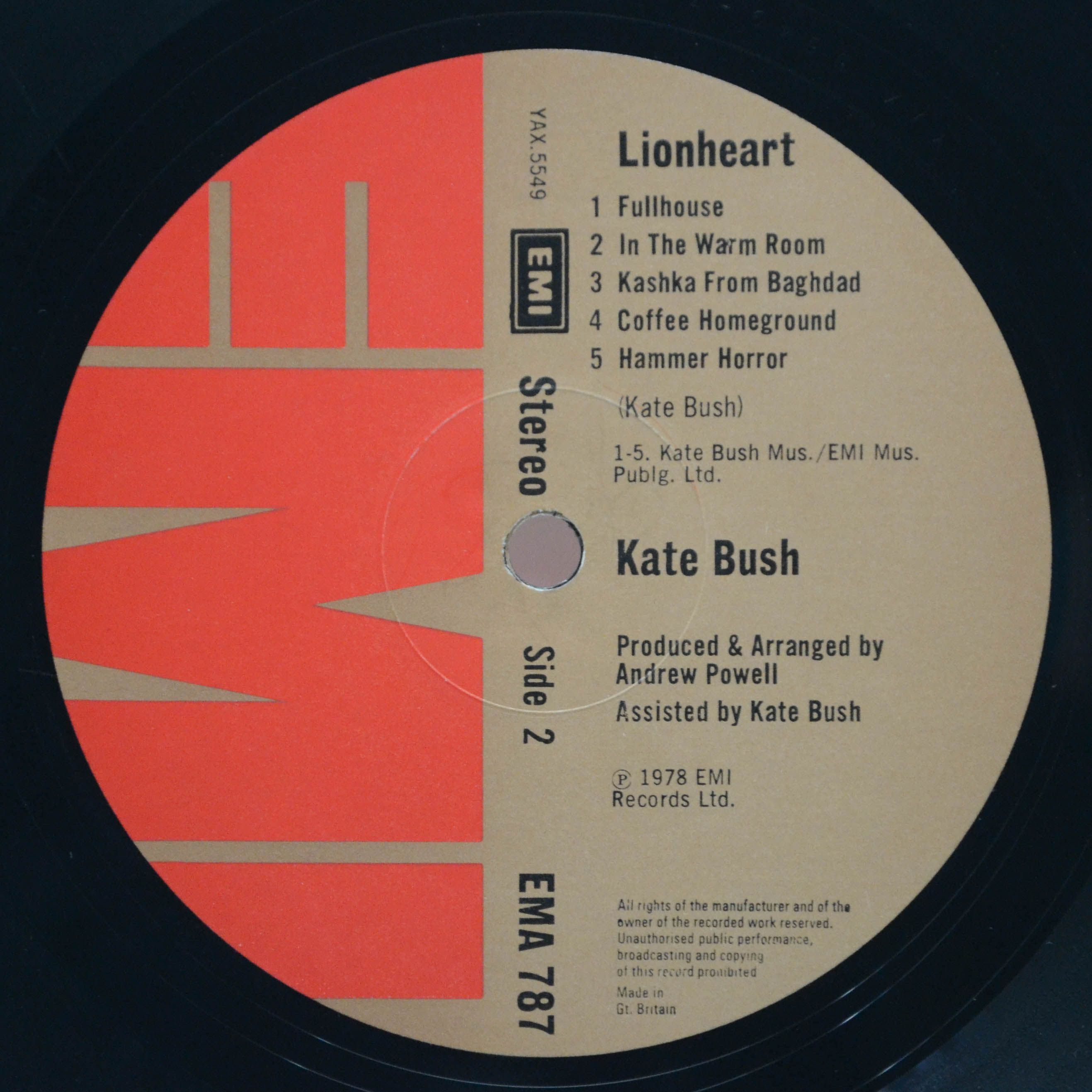 Kate Bush — Lionheart (1-st, UK), 1978