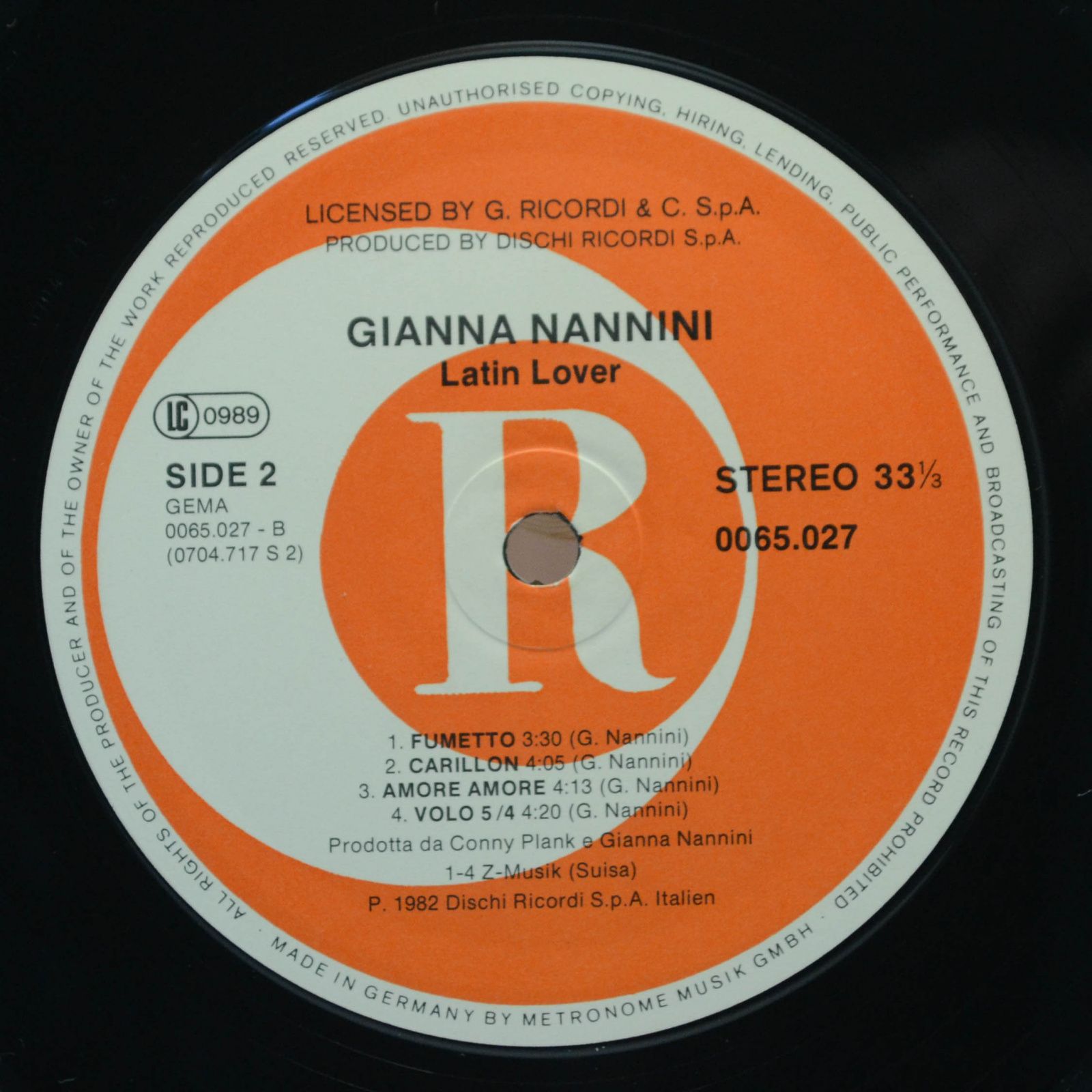 Gianna Nannini — Latin Lover, 1982