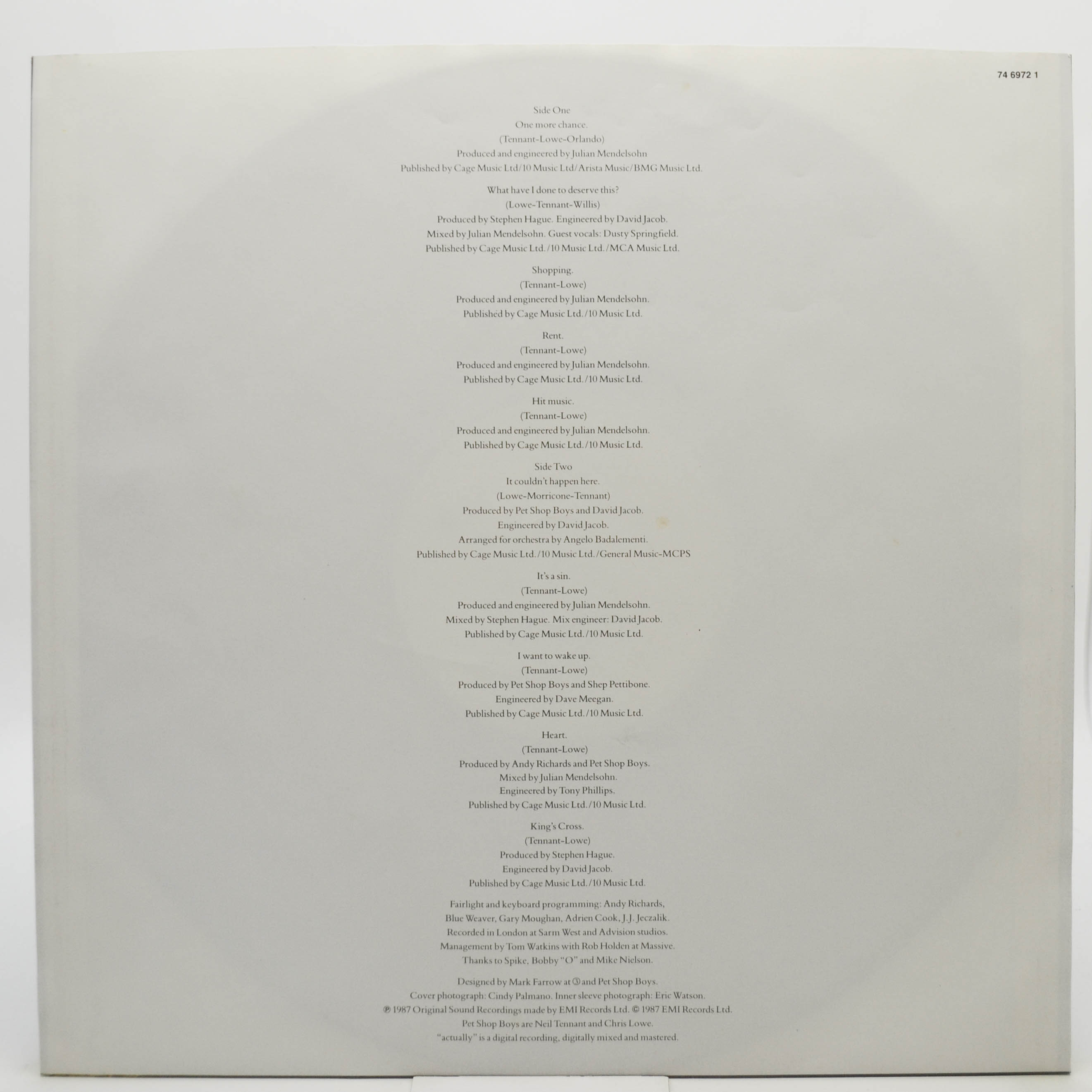 Pet Shop Boys — Actually, 1987