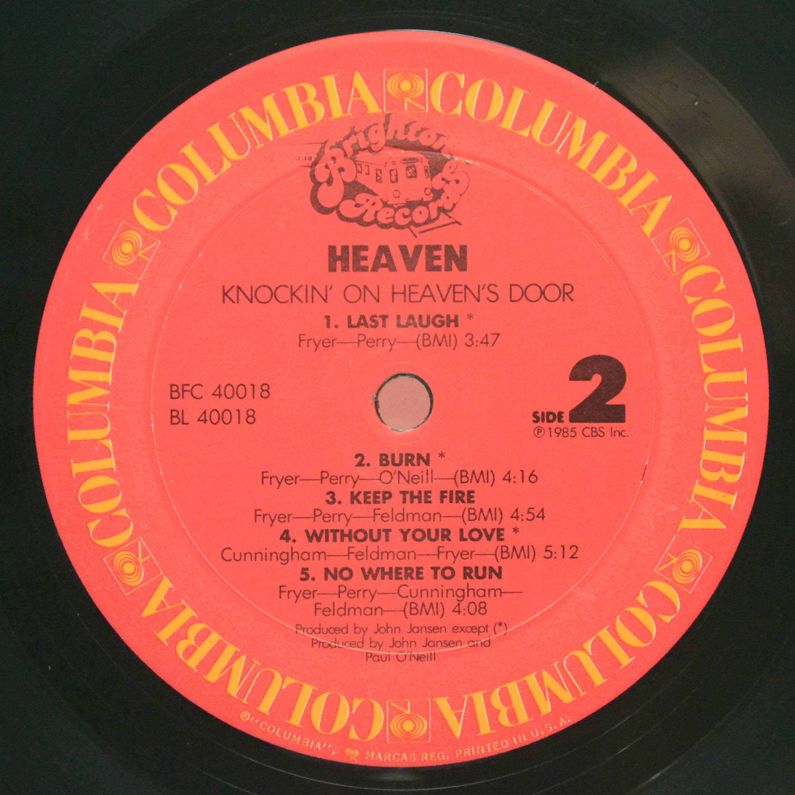 Heaven — Knockin' On Heaven's Door, 1985