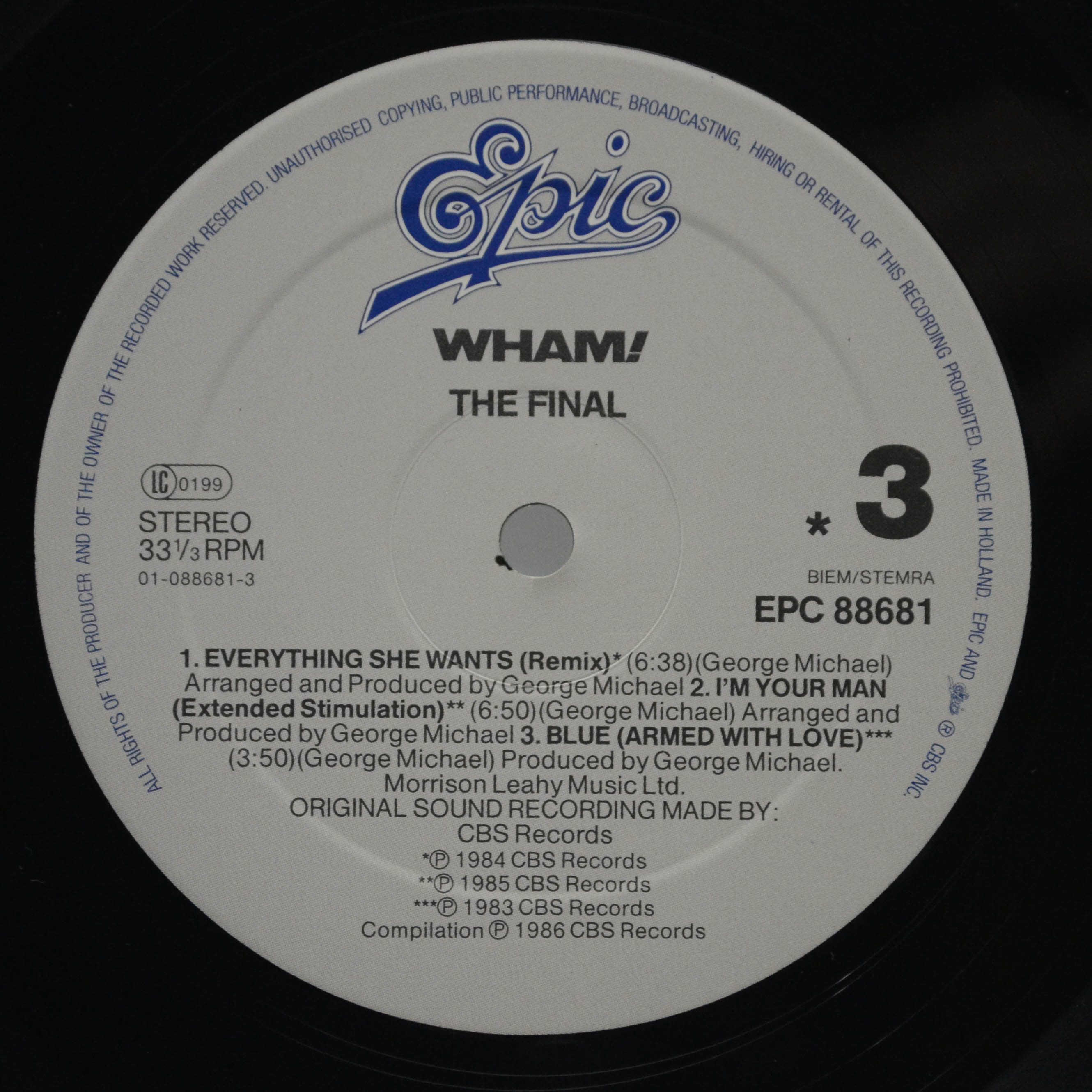 Wham! — The Final (2LP), 1986