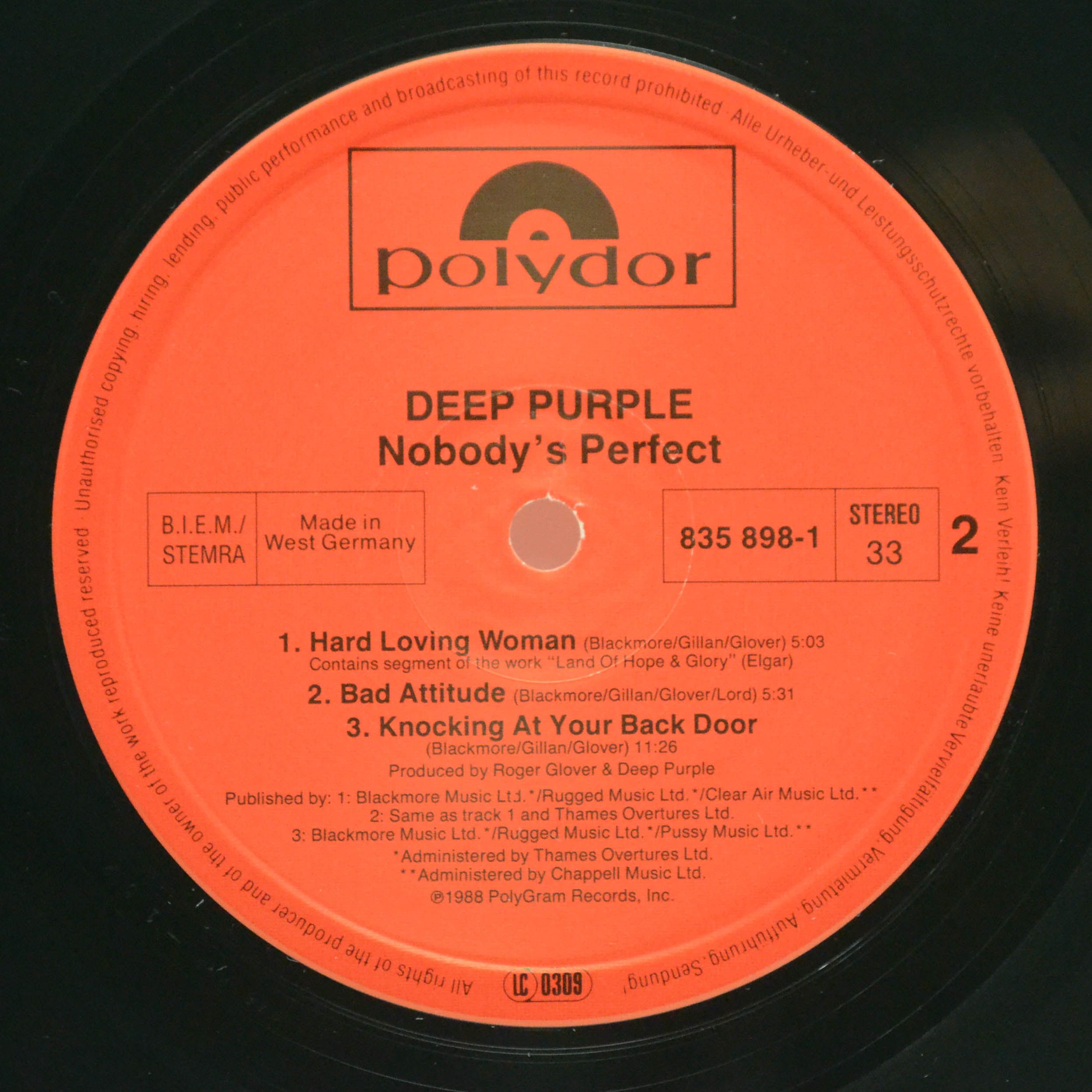 Deep Purple — Nobody's Perfect (2LP), 1988
