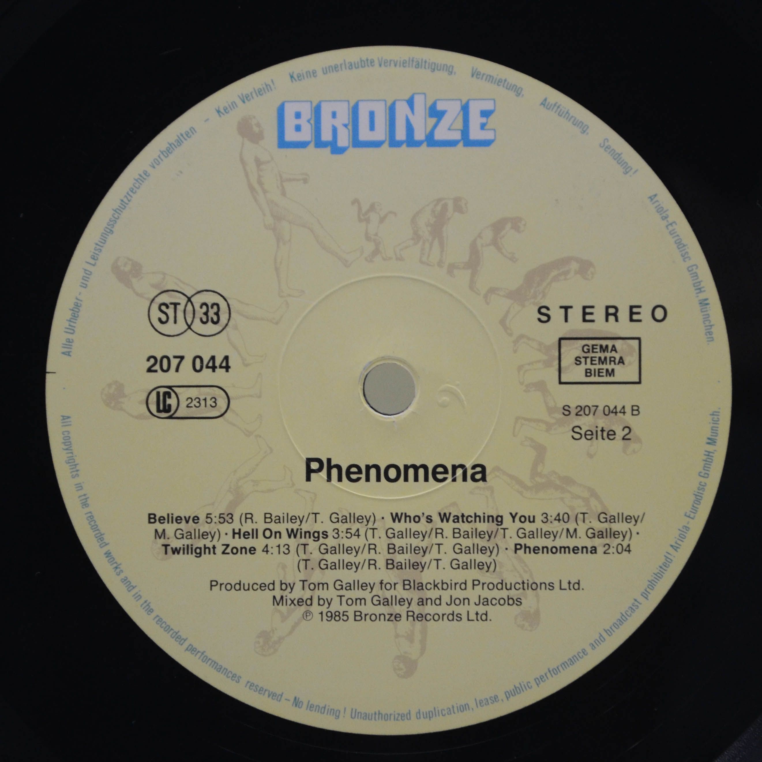 Phenomena — Phenomena (booklet), 1985