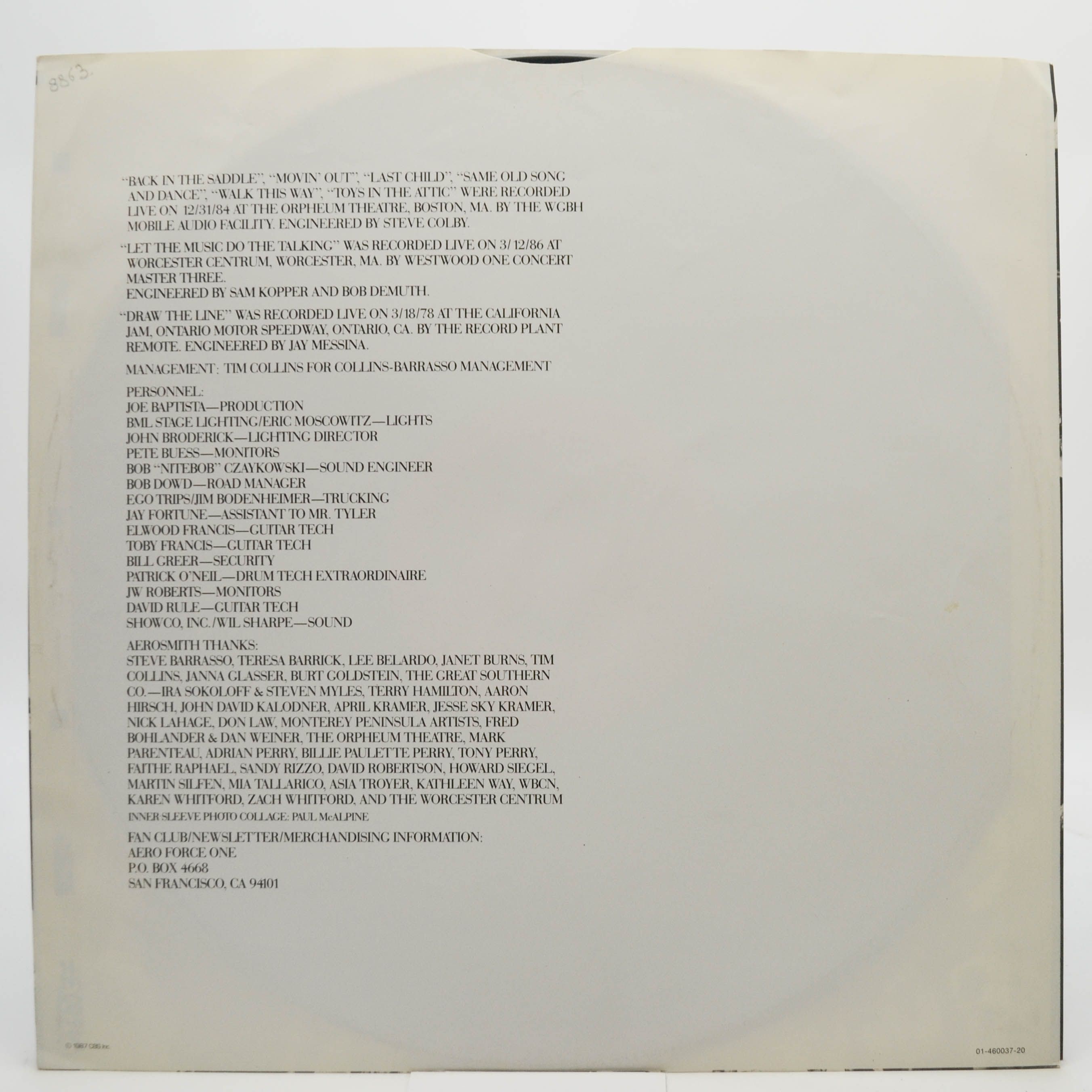 Aerosmith — Classics Live!, 1986