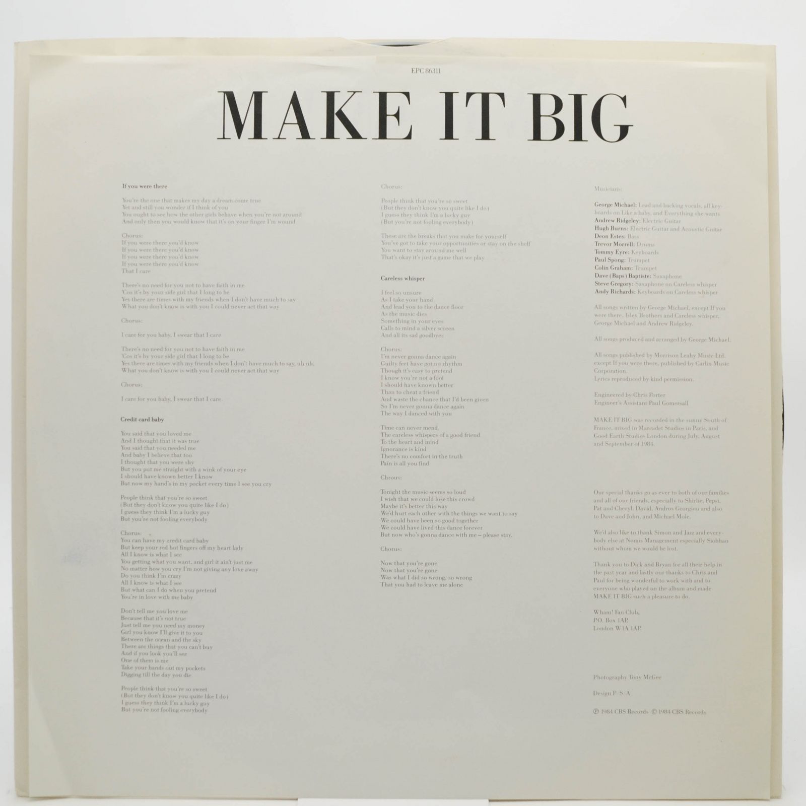 Wham! — Make It Big, 1984