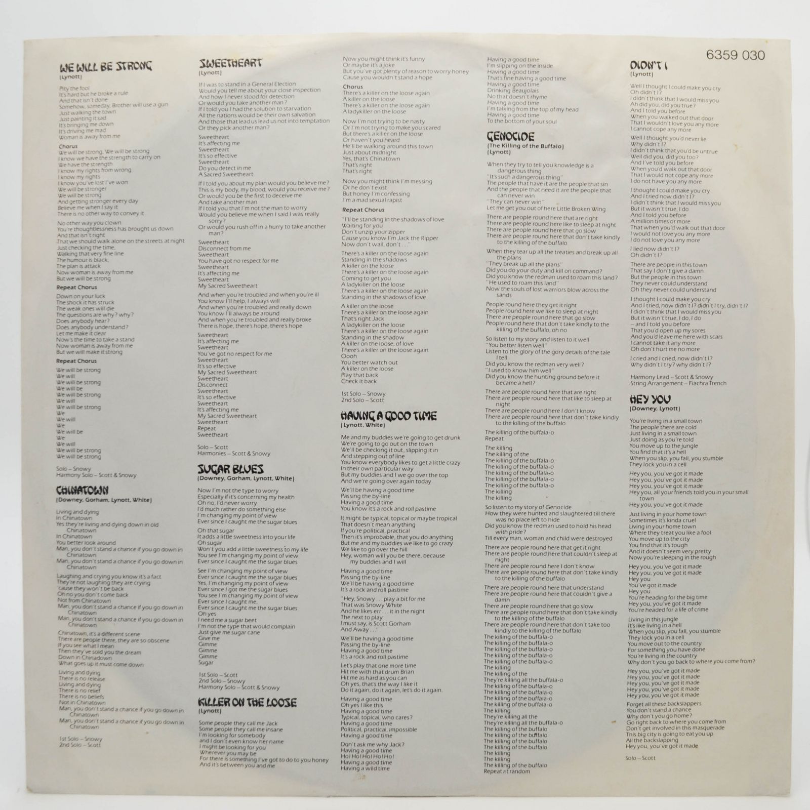 Thin Lizzy — Chinatown, 1980