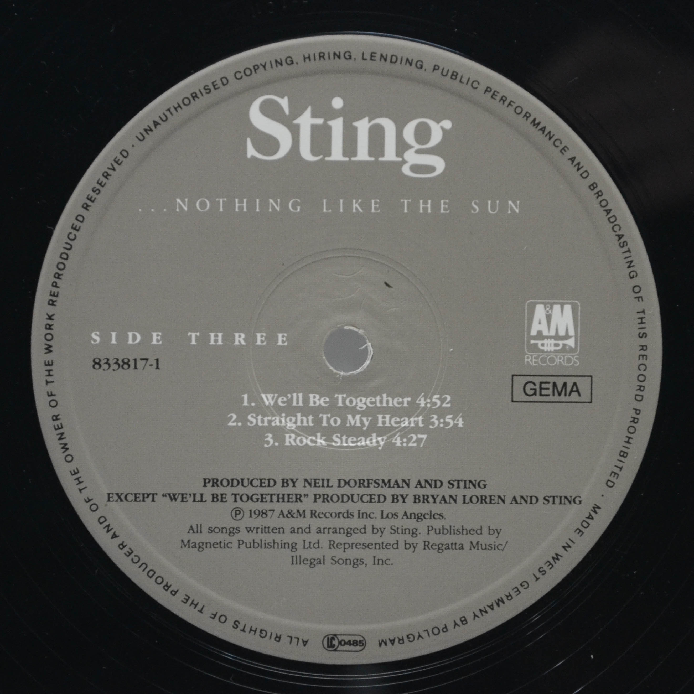 Sting — ...Nothing Like The Sun (2LP), 1987