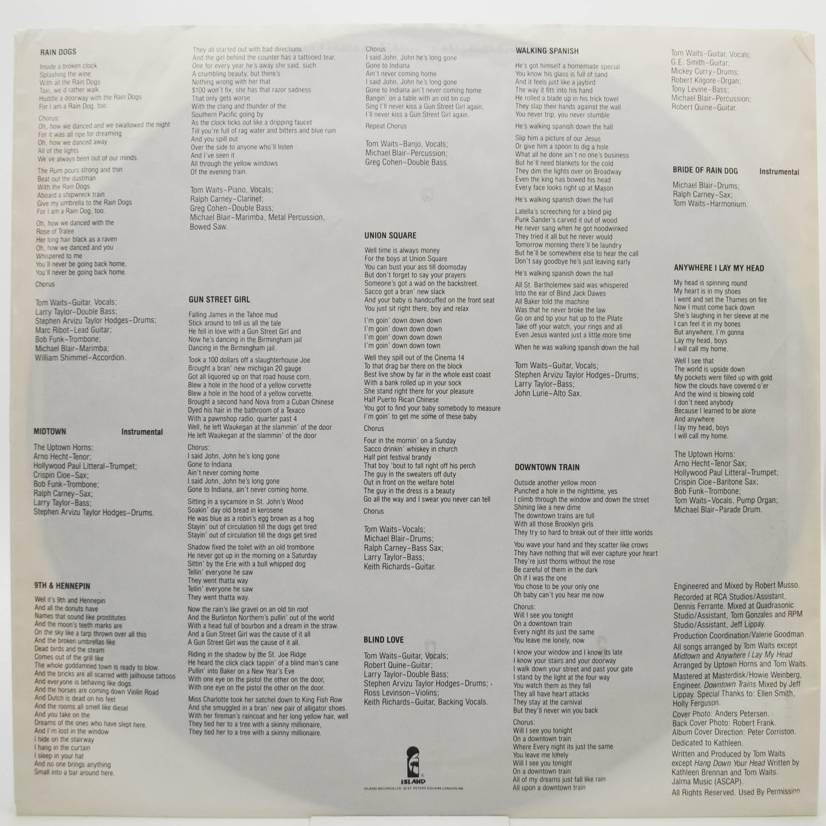 Tom Waits — Rain Dogs, 1985