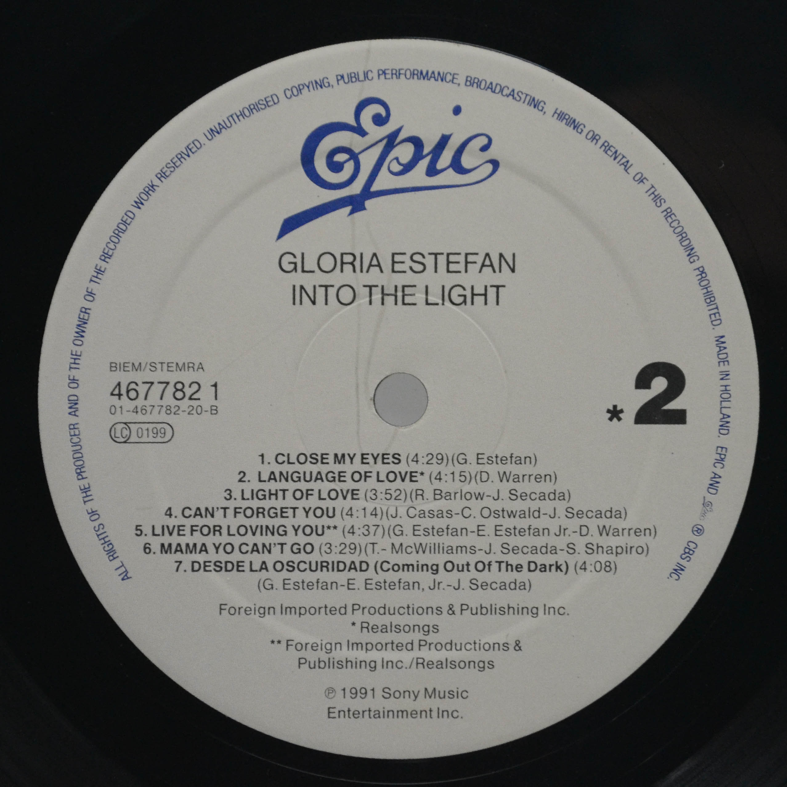 Gloria Estefan — Into The Light, 1991