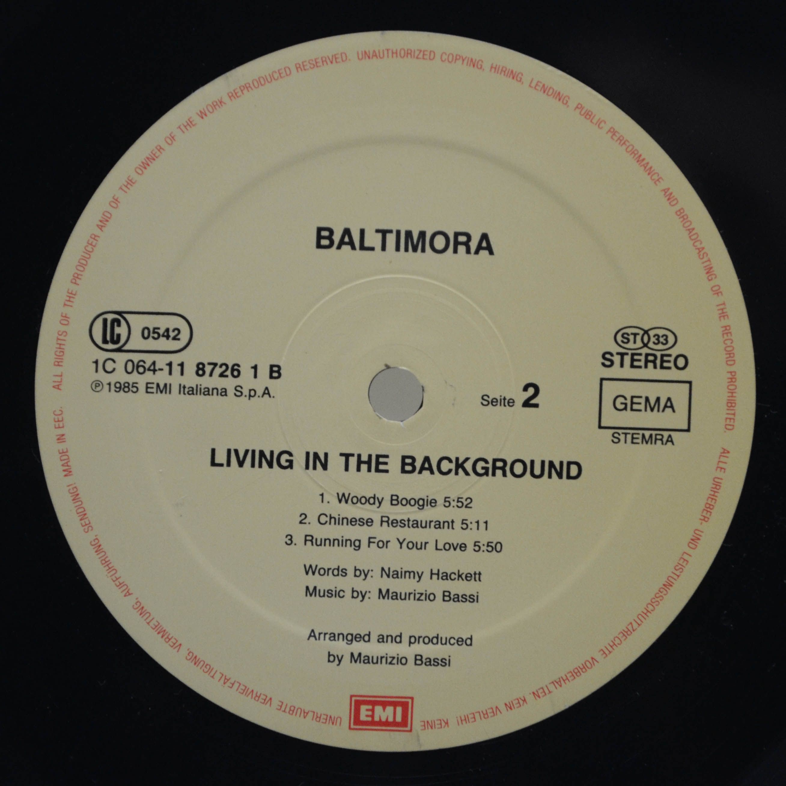 Baltimora — Living In The Background, 1985