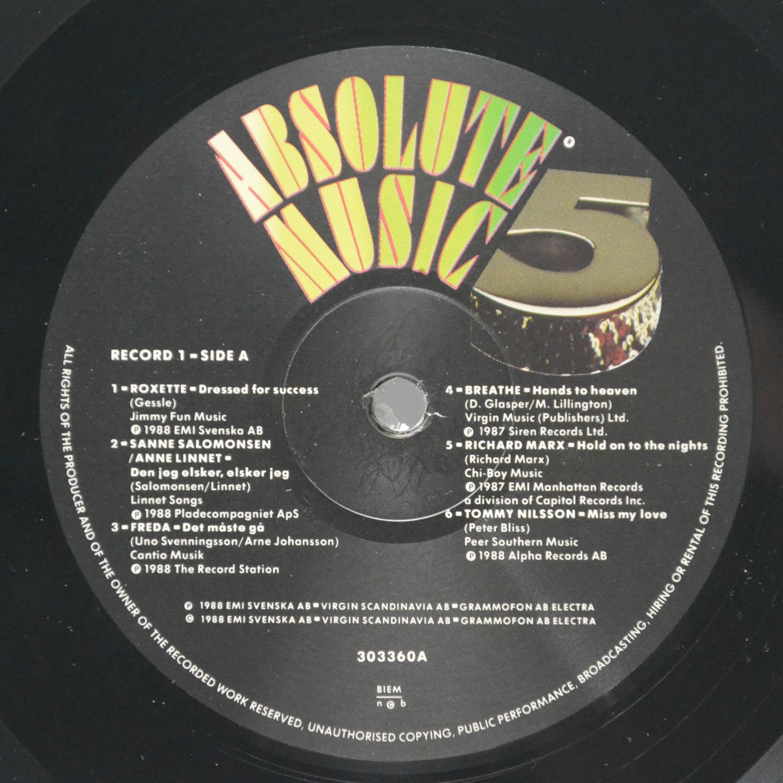 Various — Absolute Music 5 (2LP), 1988
