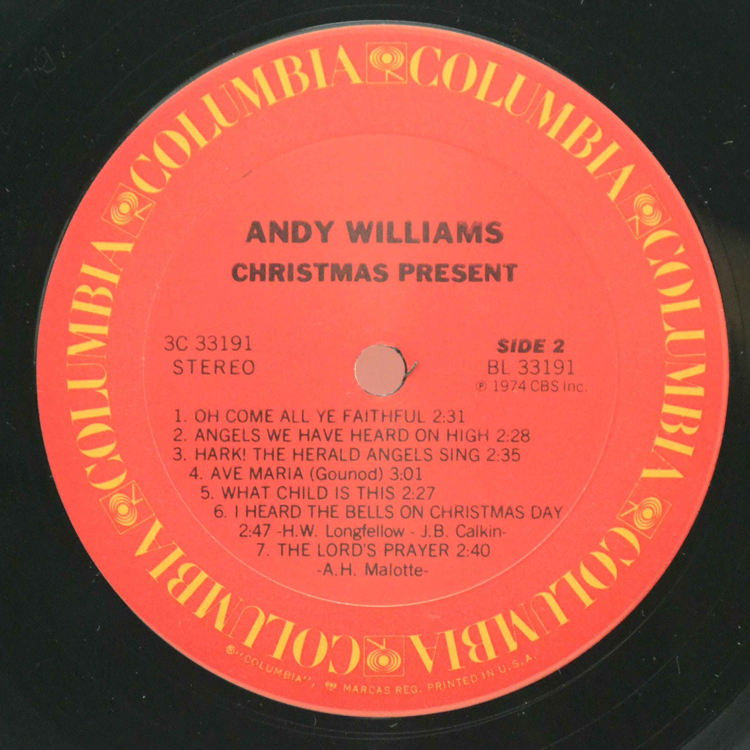 Andy Williams — Christmas Present (USA), 1974